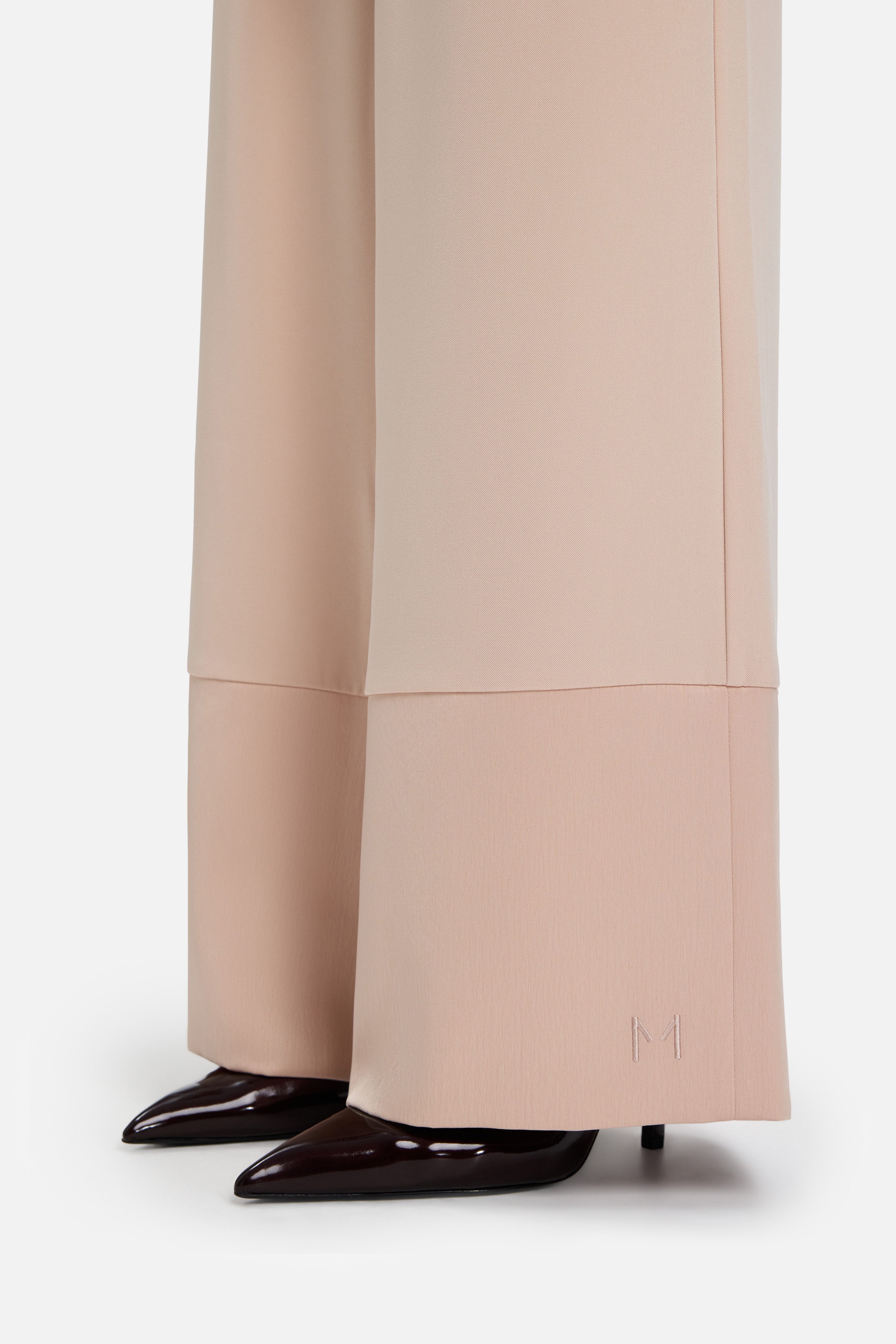 Satin Trim Trouser | Dark Rose