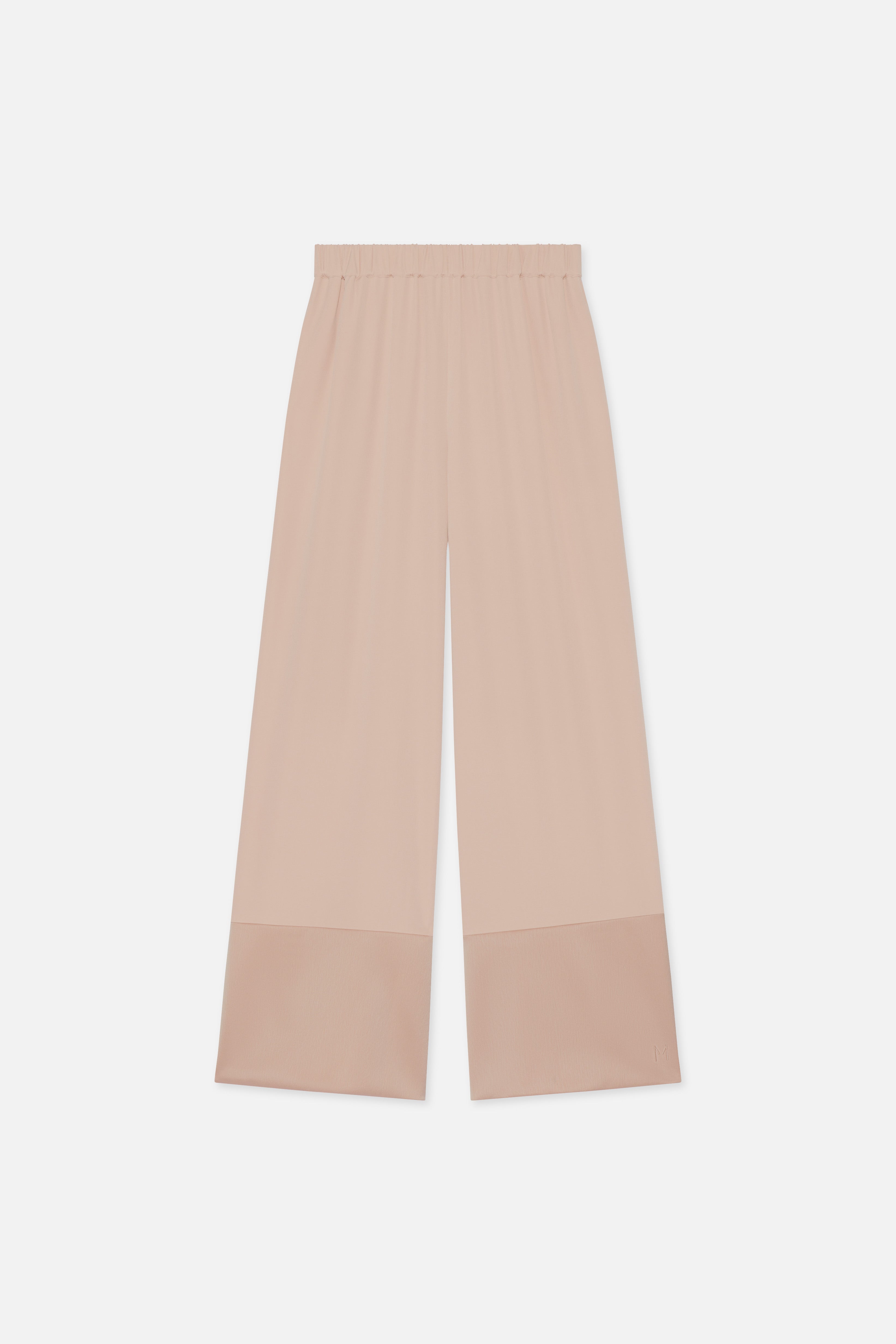 Satin Trim Trouser | Dark Rose