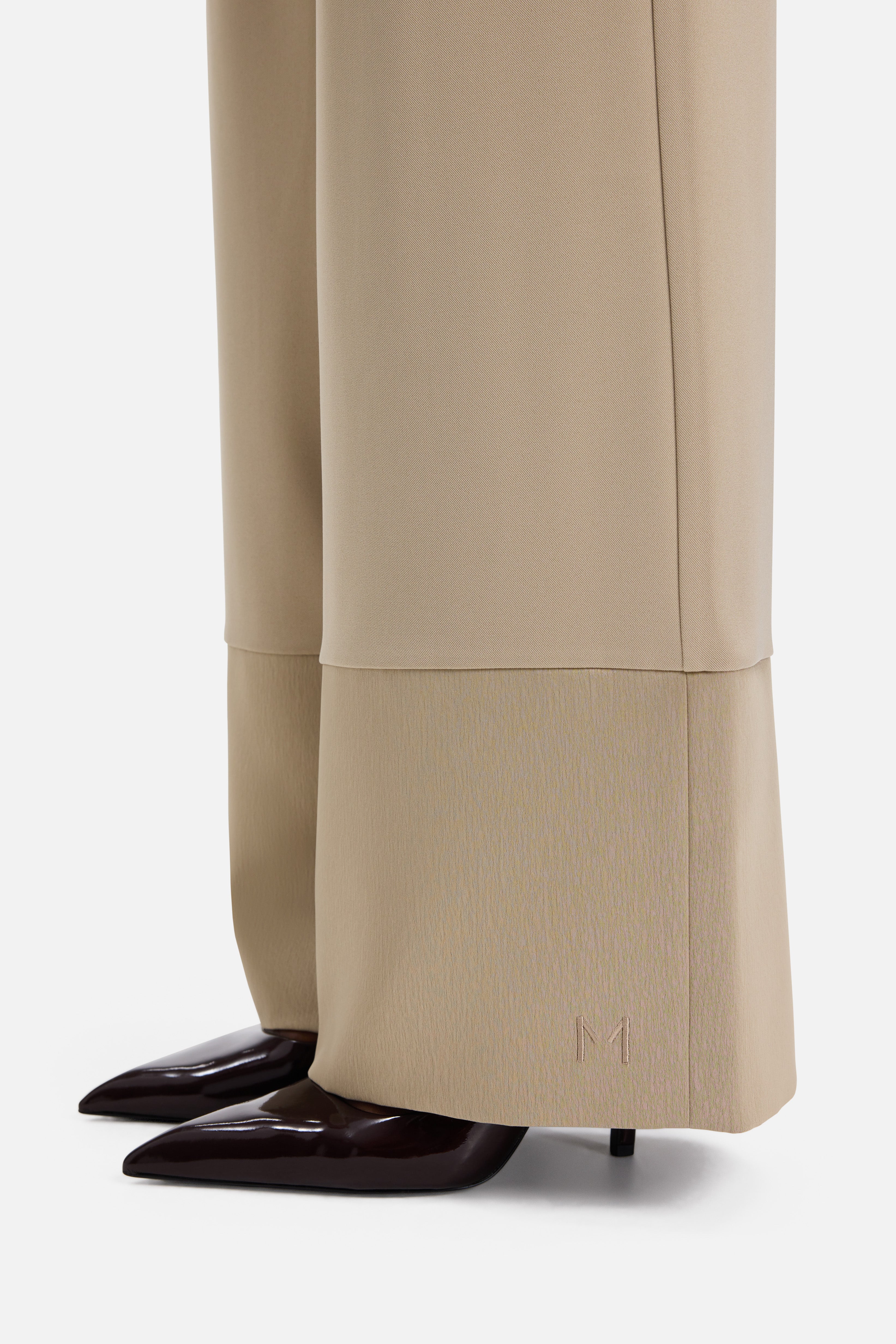 Satin Trim Trouser | Mocha