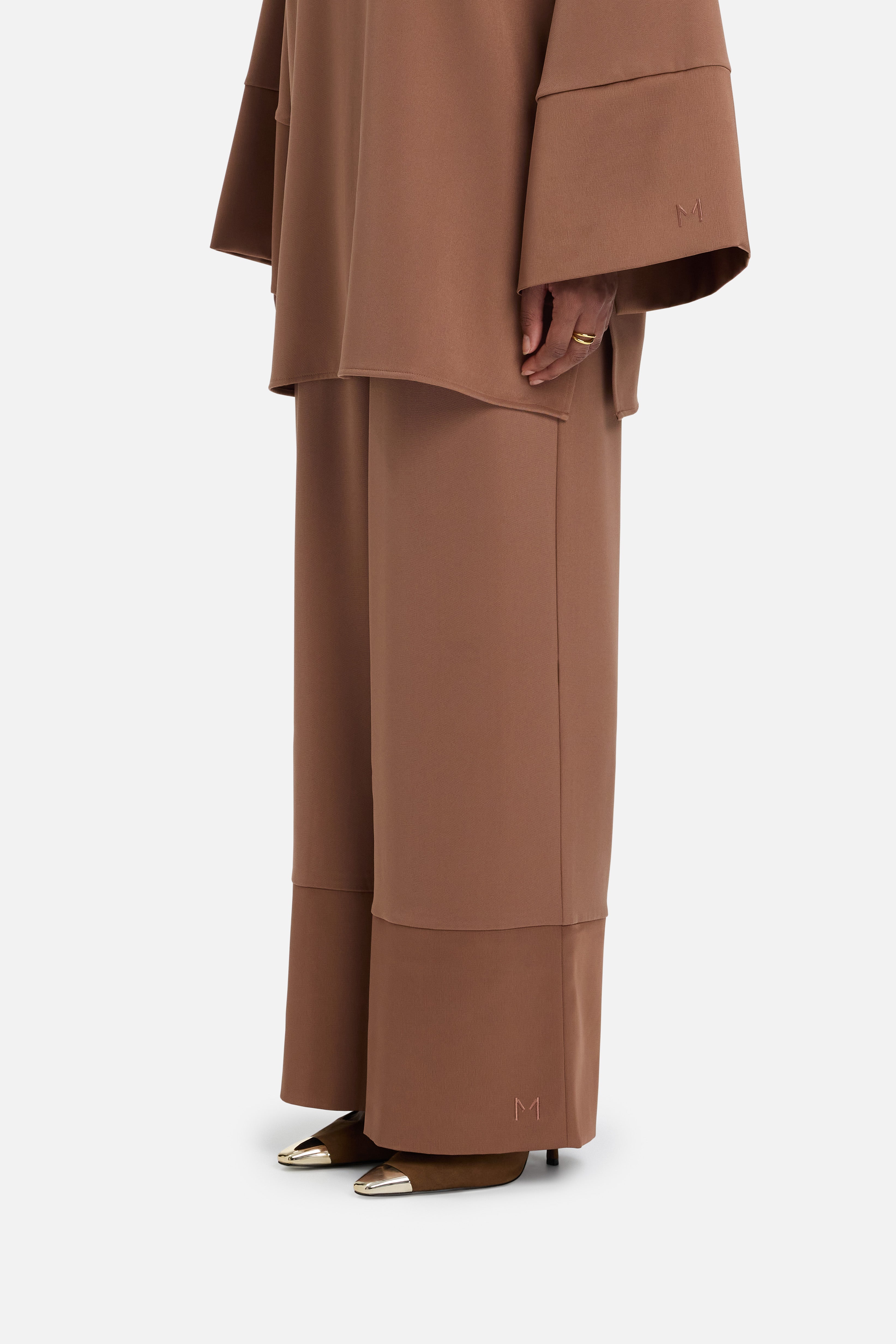 Satin Trim Trouser | Soft Bordeaux
