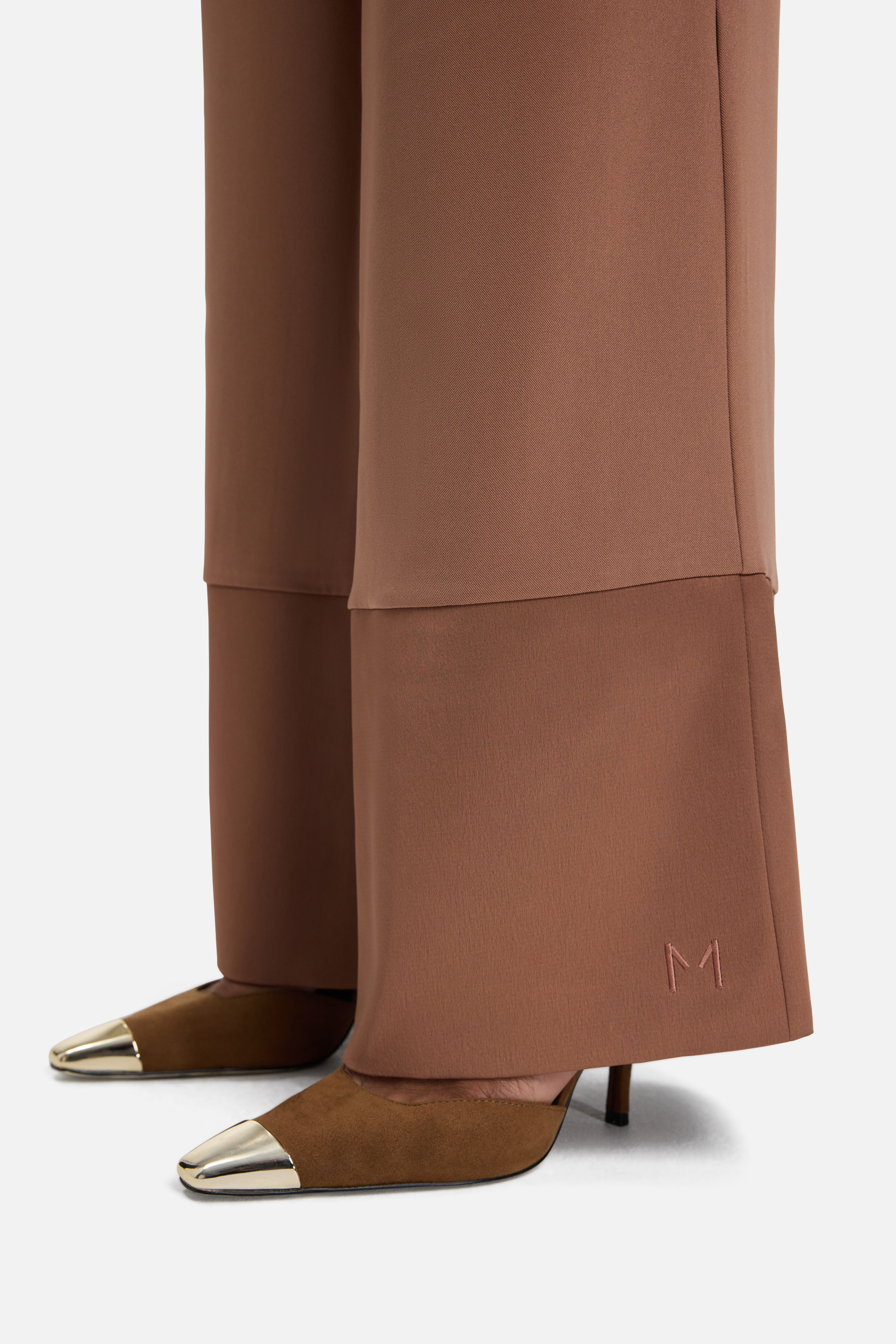 Satin Trim Trouser | Soft Bordeaux