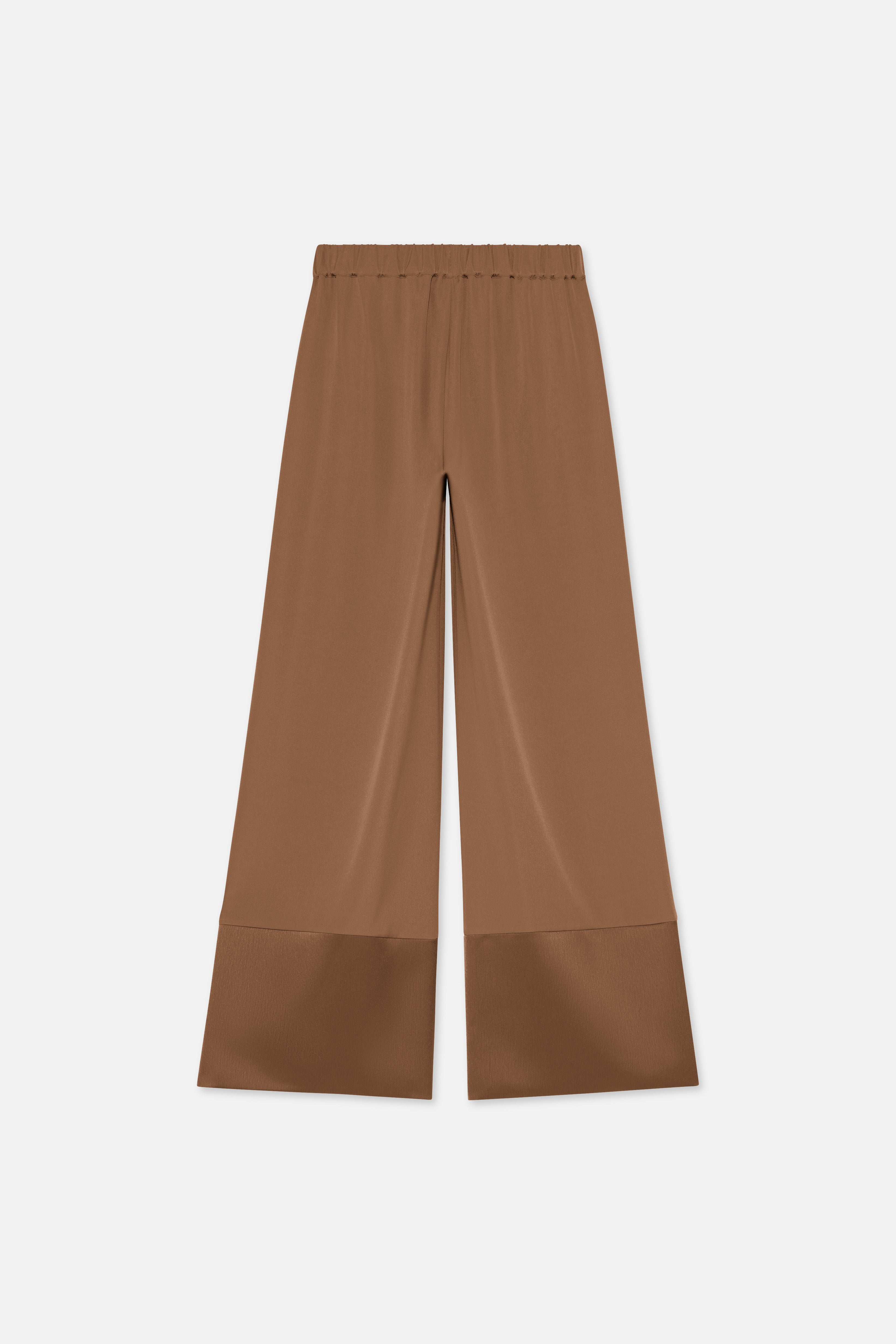 Satin Trim Trouser | Soft Bordeaux