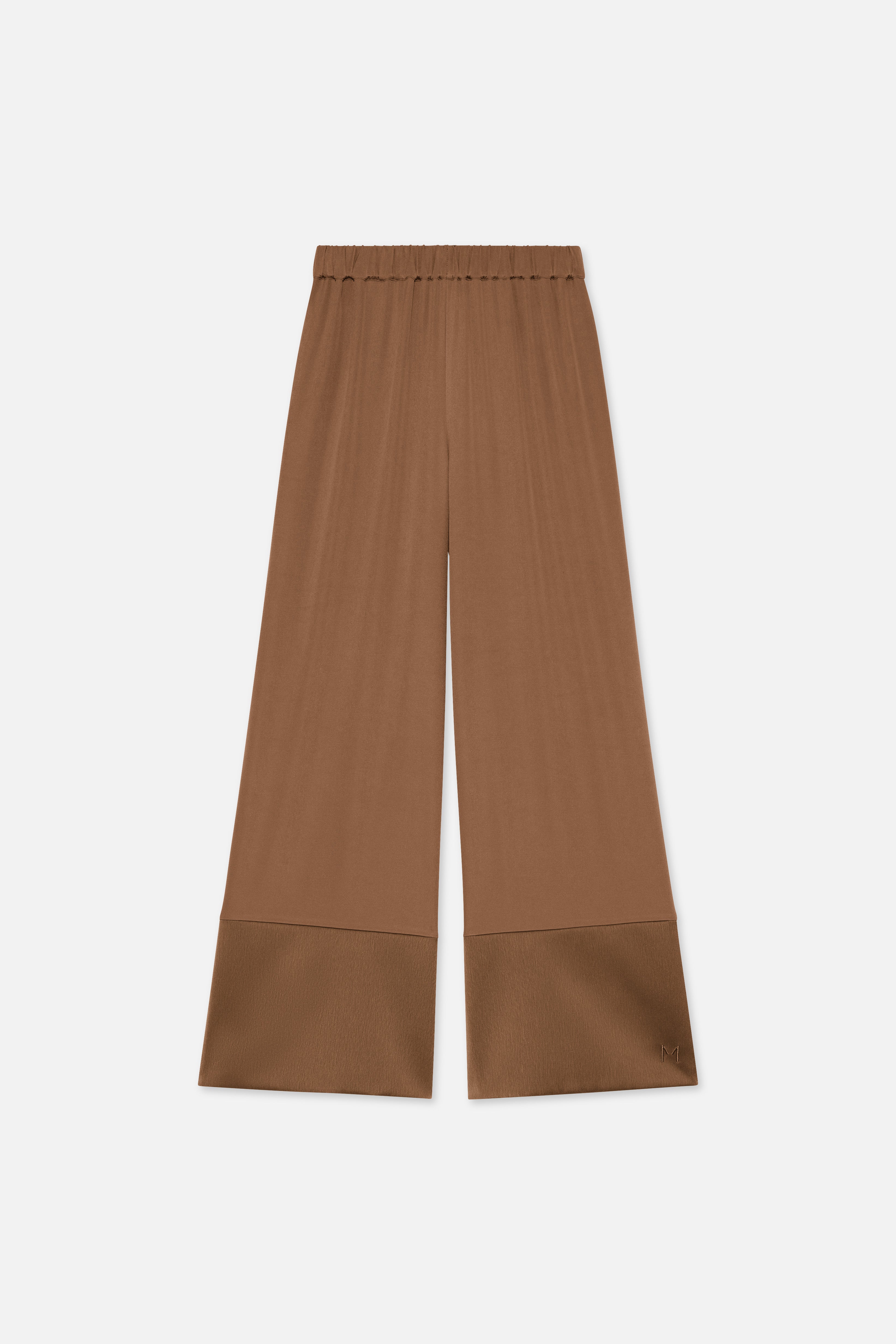 Satin Trim Trouser | Soft Bordeaux