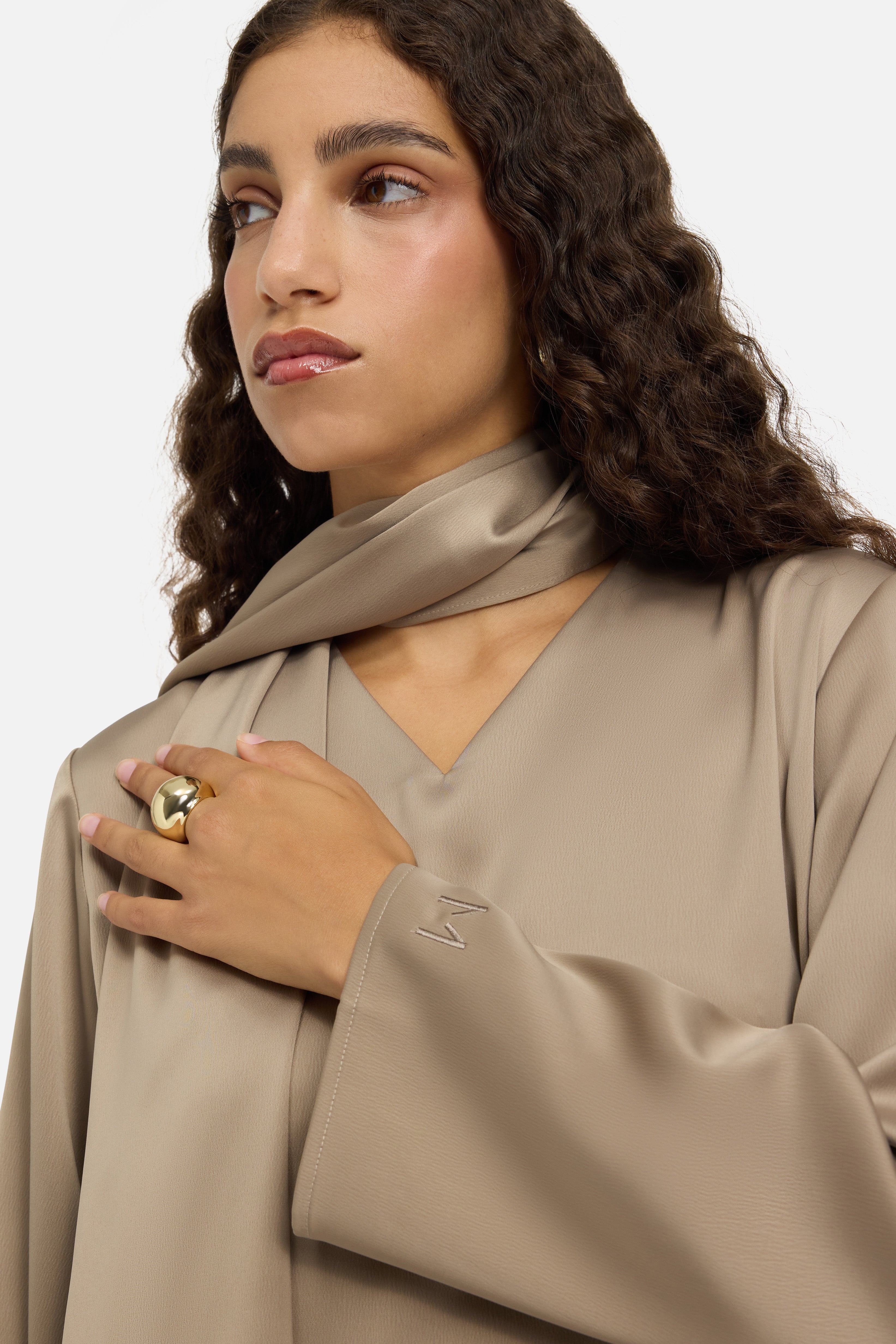 Shawl Dress | Khaki