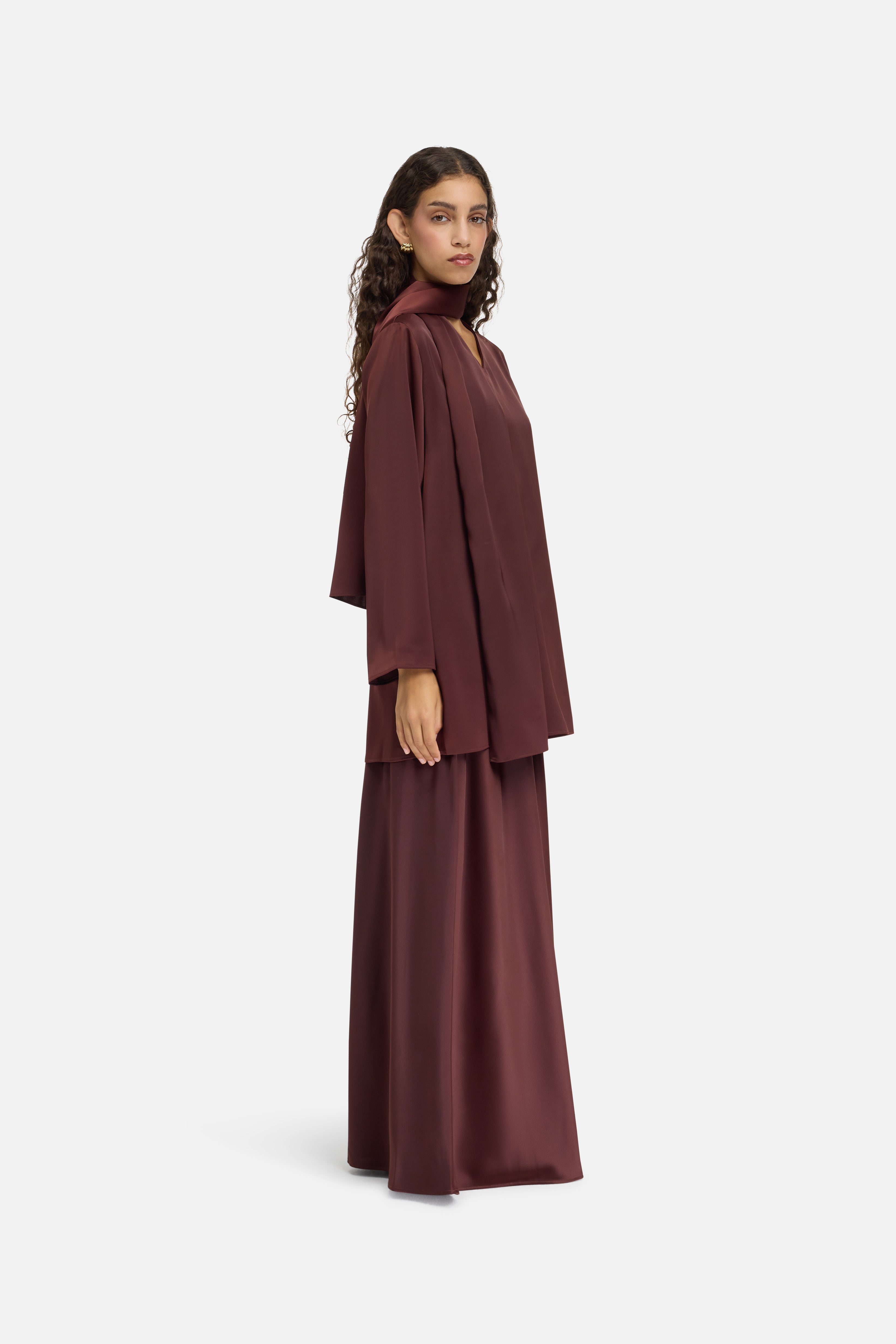 Satin Skirt | Dark Cherry