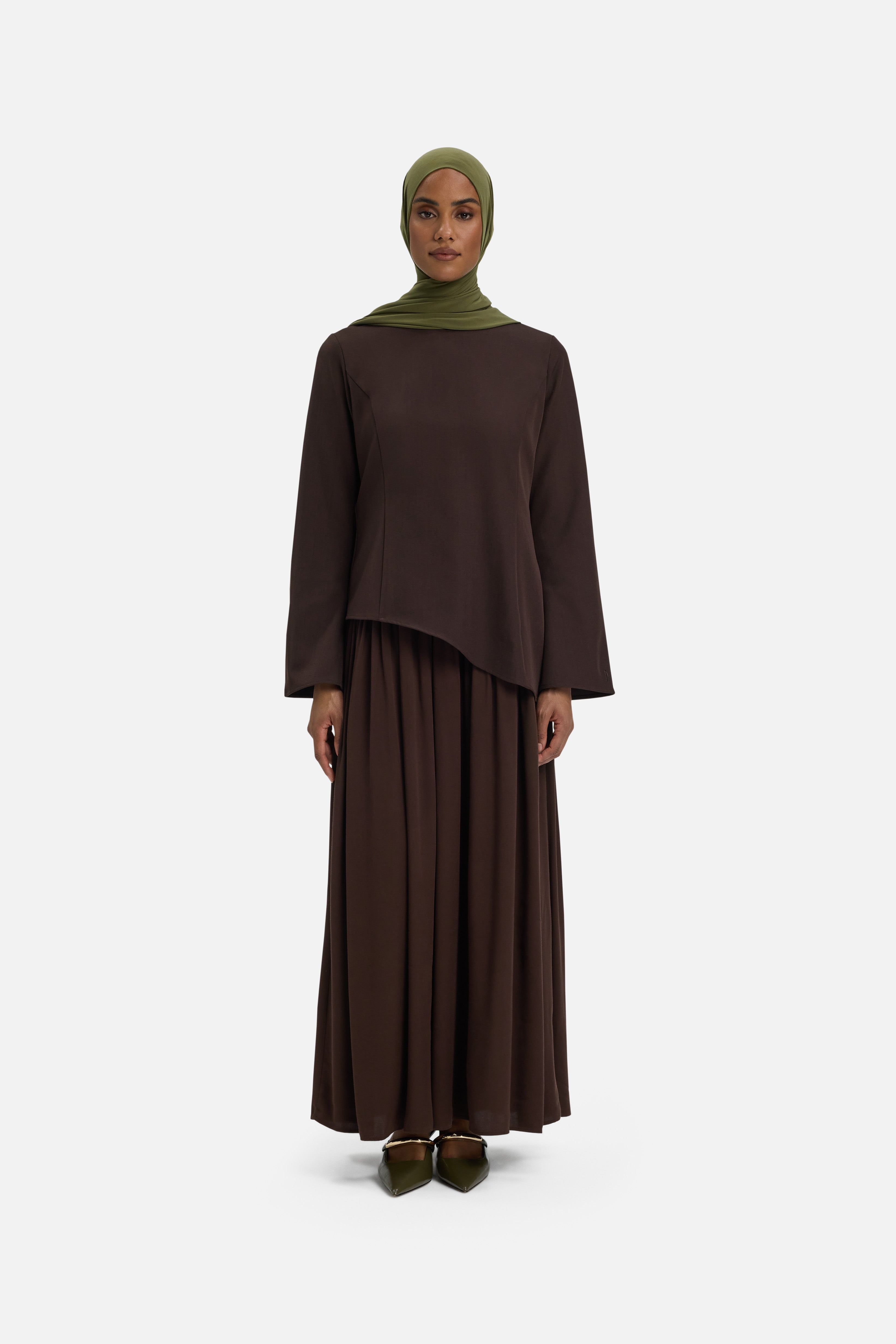 brown hijab dress Maysa Satin Dress in Cocoa Brown – Hijabglamour