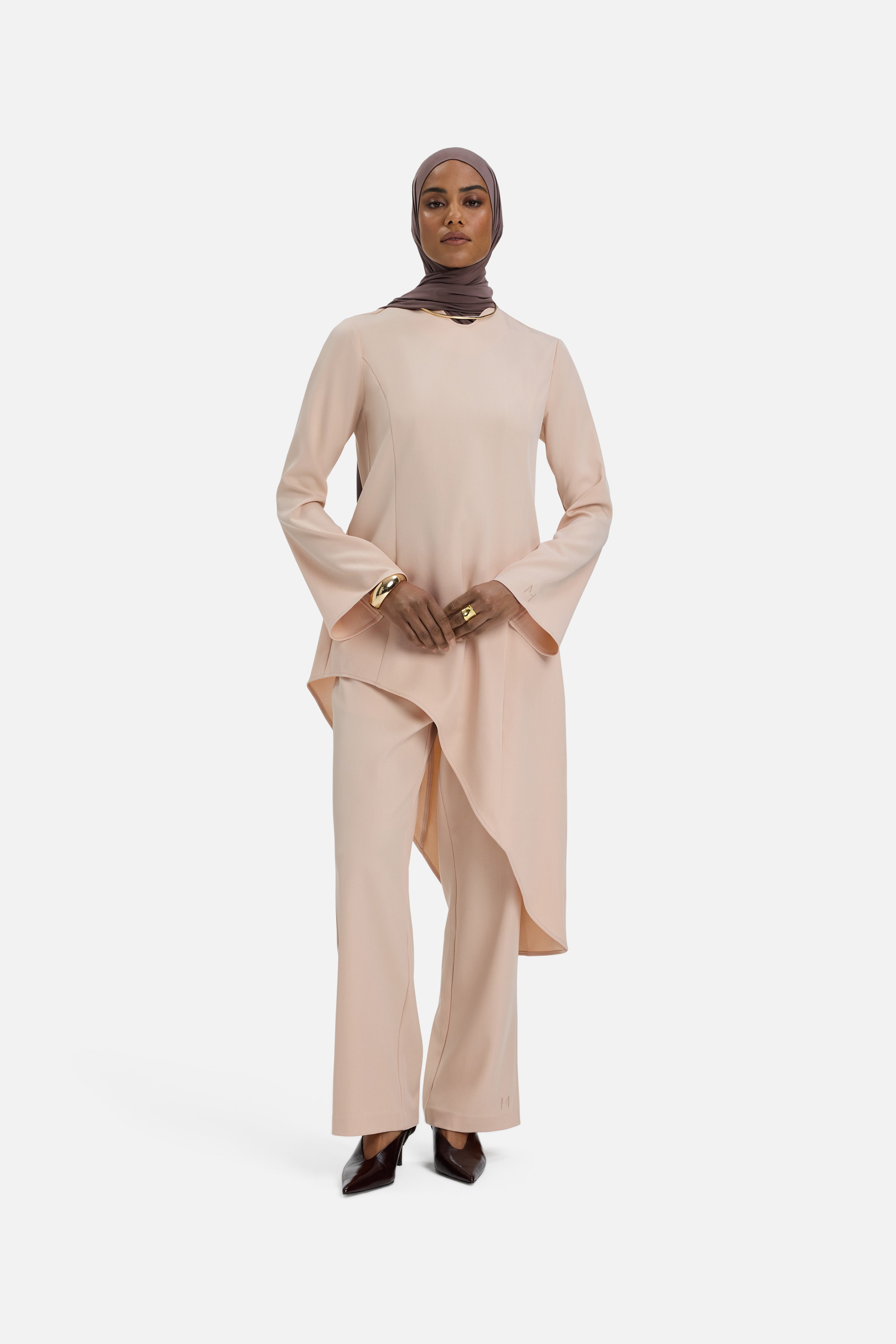Straight Cut Tailored Pants | Dark Rose