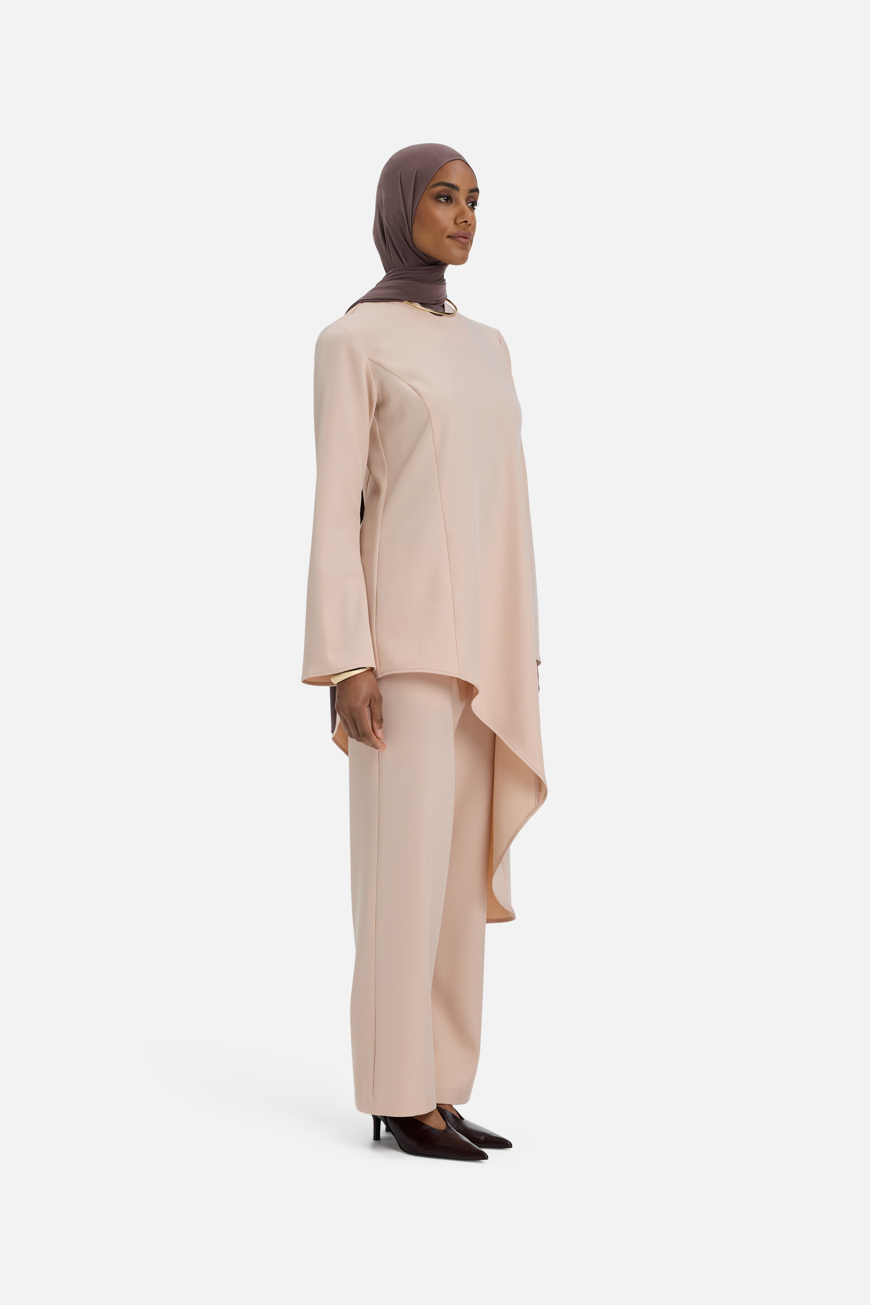 Straight Cut Tailored Pants | Dark Rose