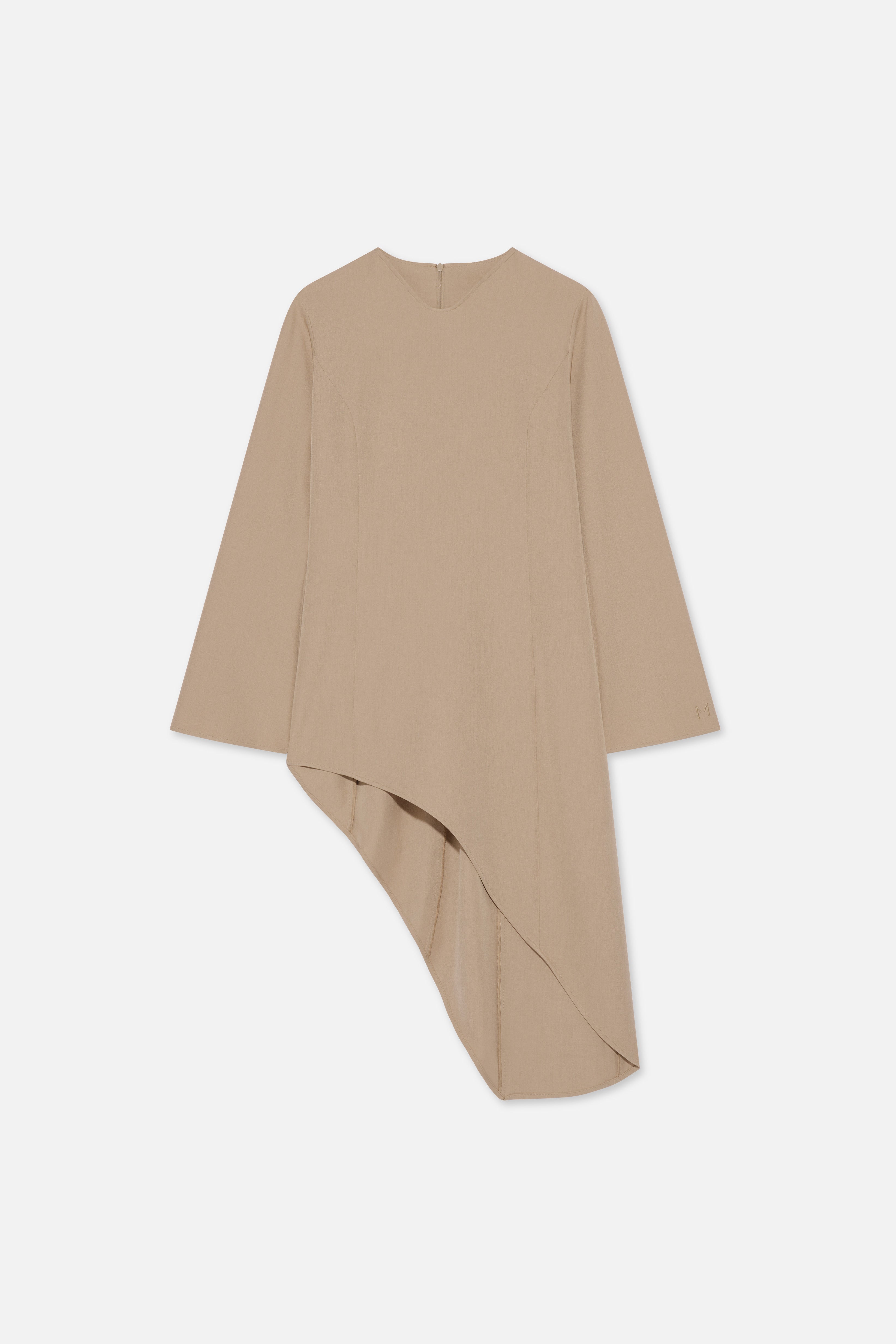 Soft Curved Tailored Top | Mocha