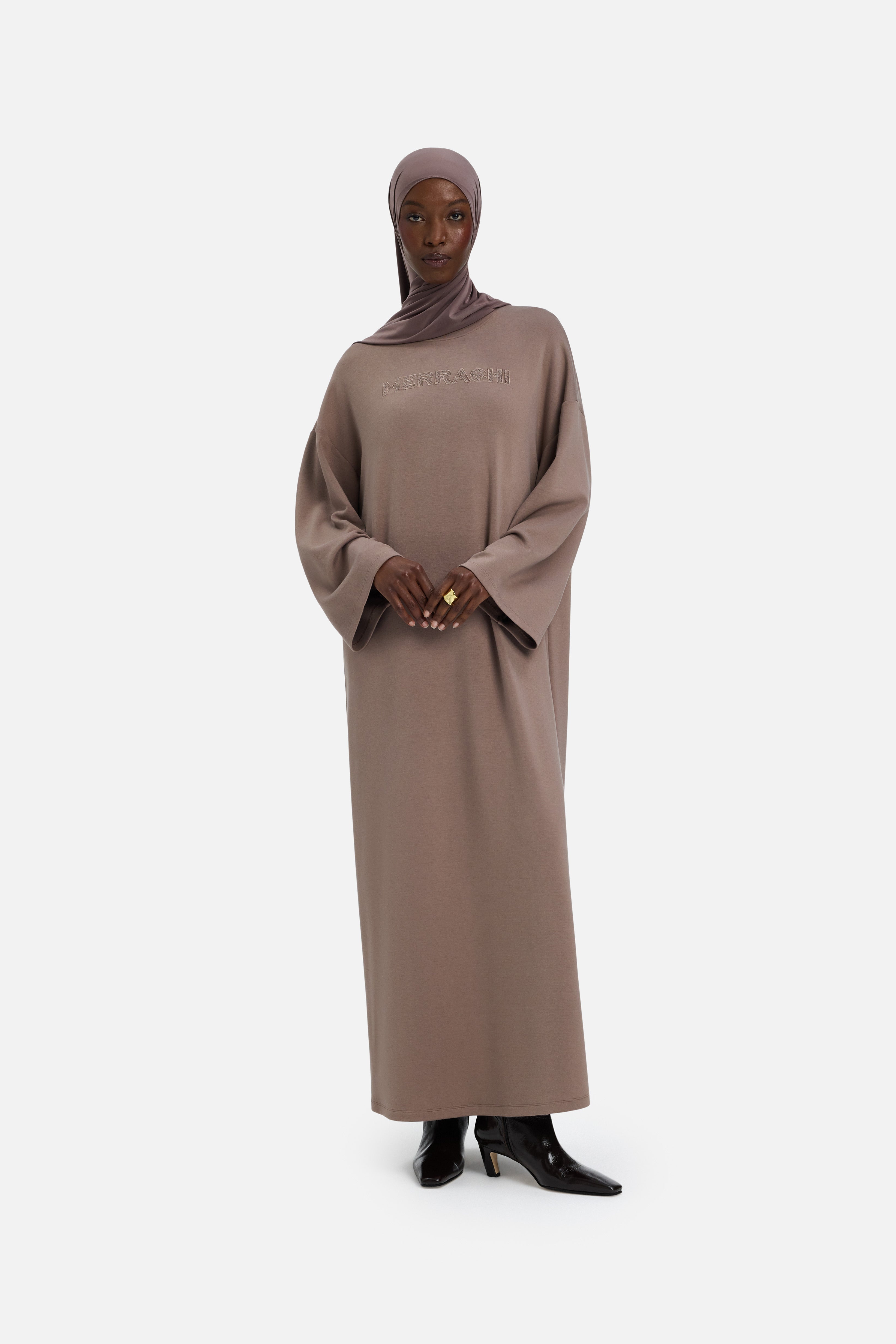 rayon long sleeve dress Soft Rayon Dress | Taupe Rose