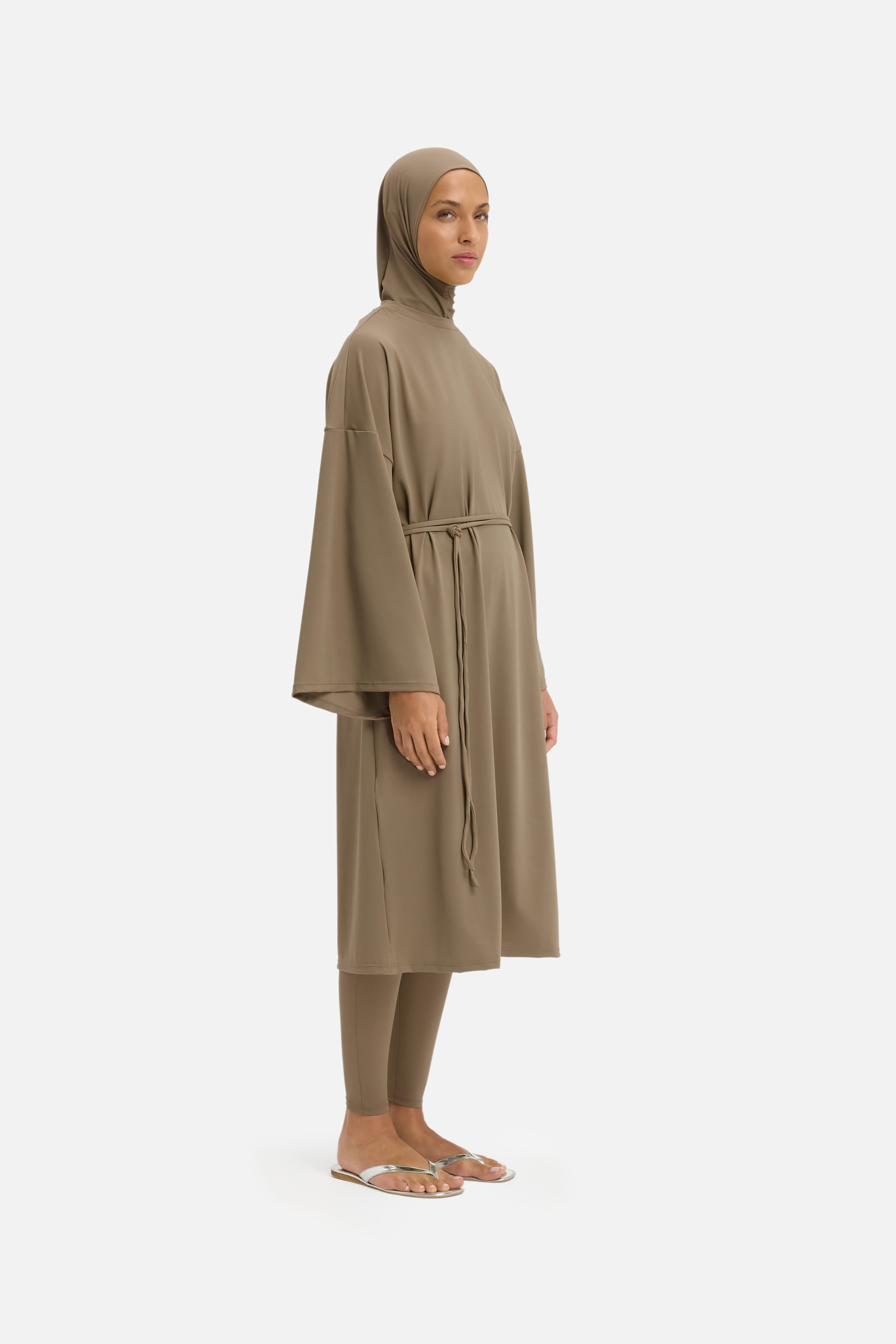 T-Shirt Swim Dress | Brown Clay