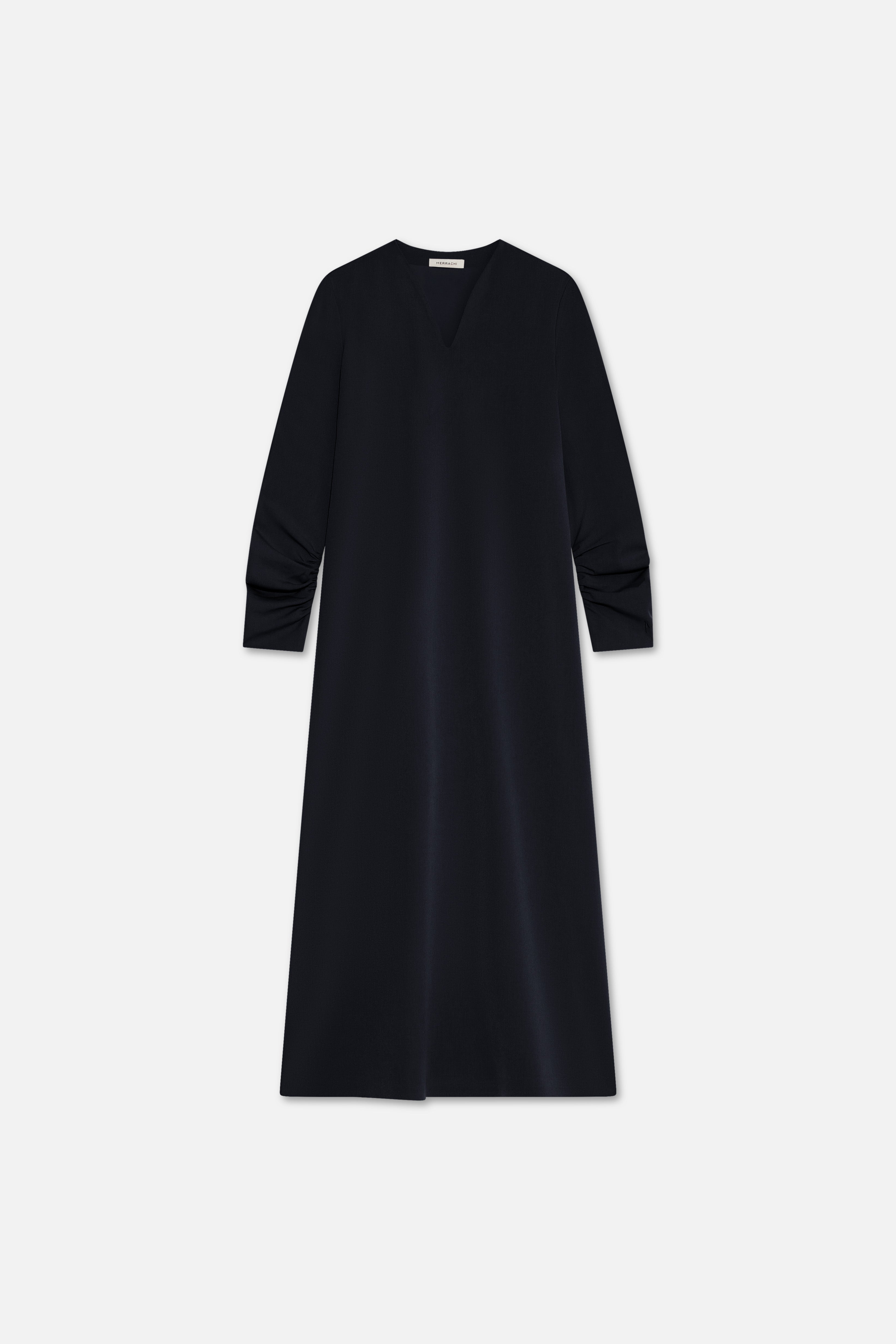 Tailored V-Neck Dress | Black