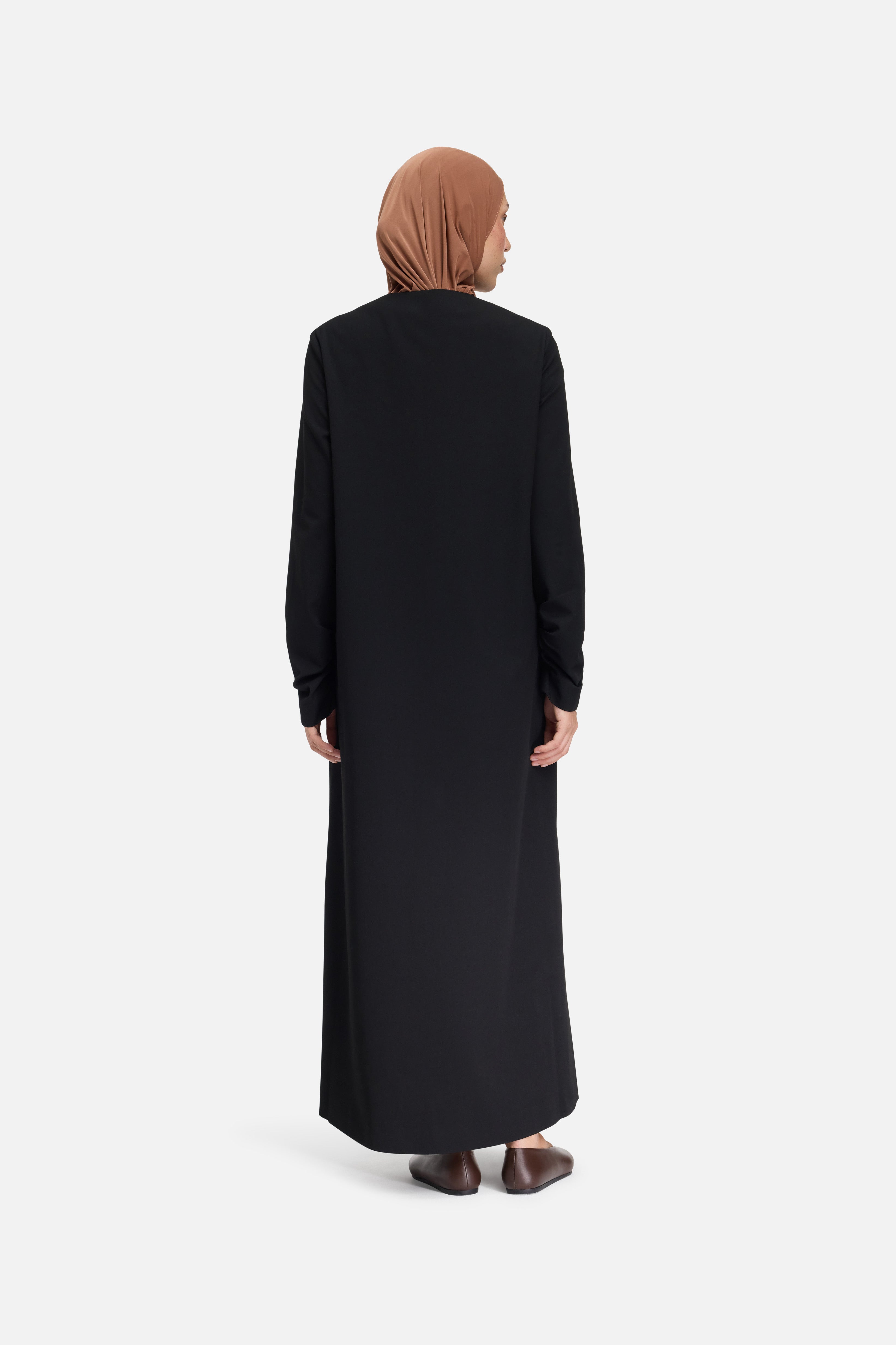 Tailored V-Neck Dress | Black