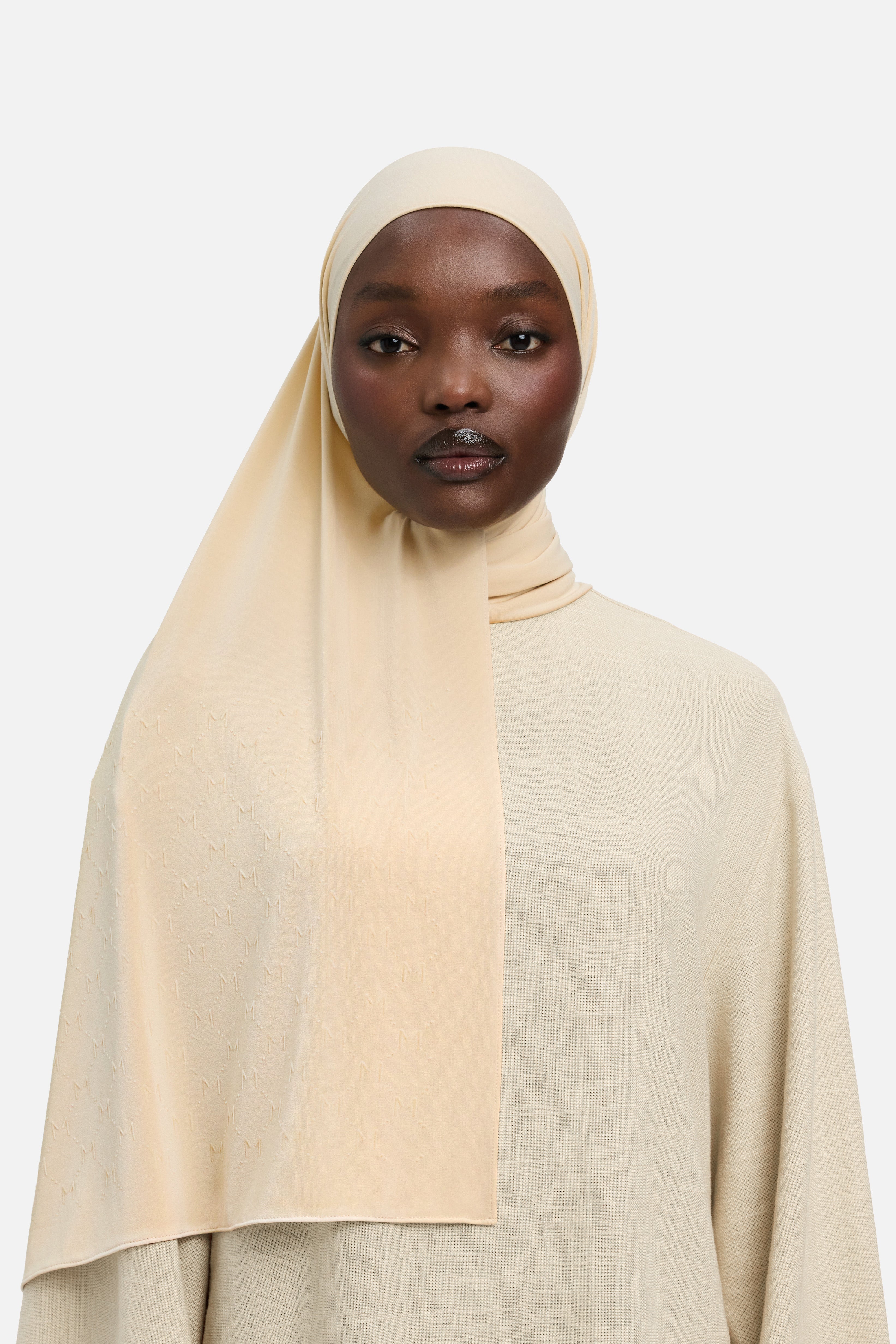 The Monogram Flock Scarf Premium | Sand