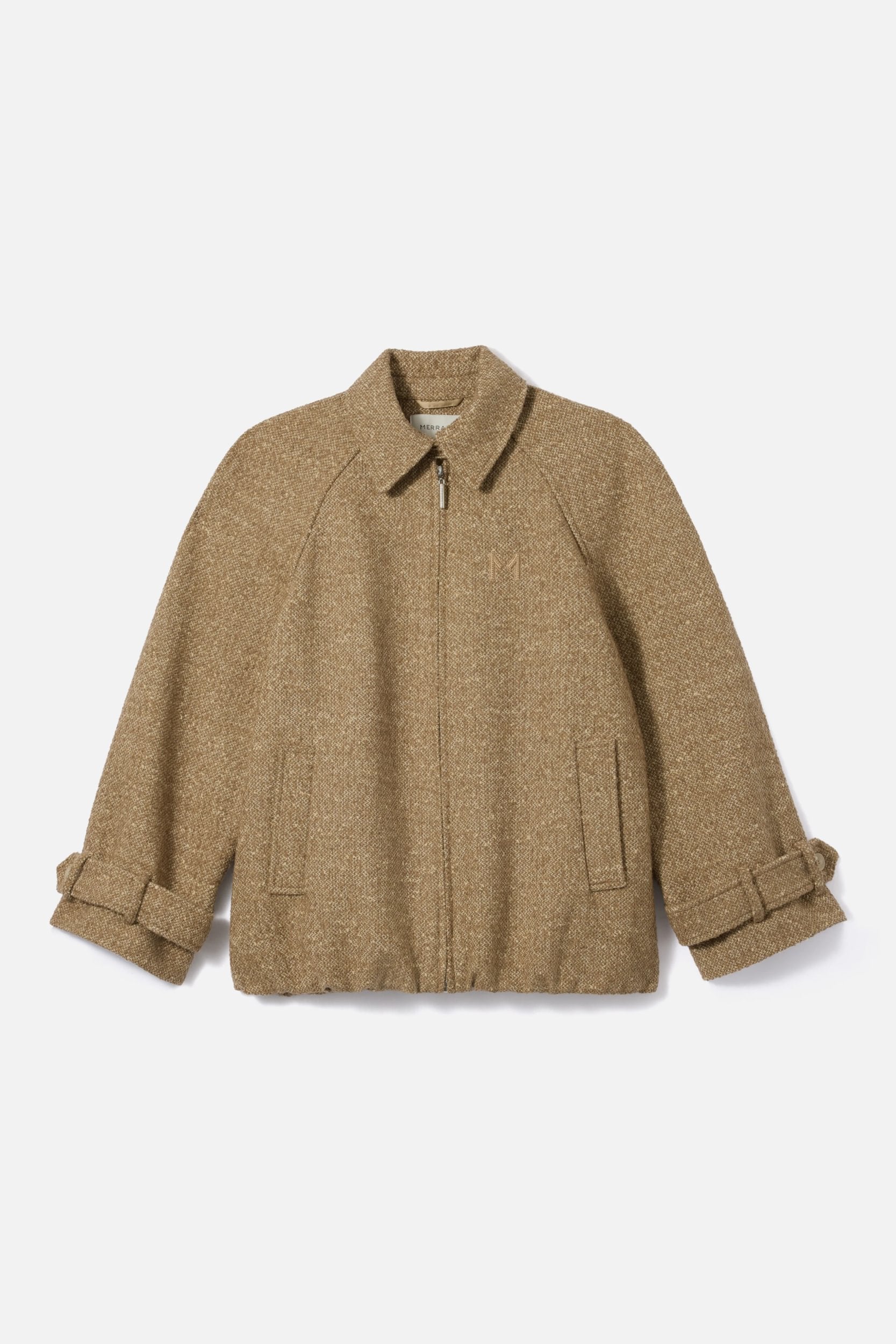 Tweed Bomber Jacket | White Pepper
