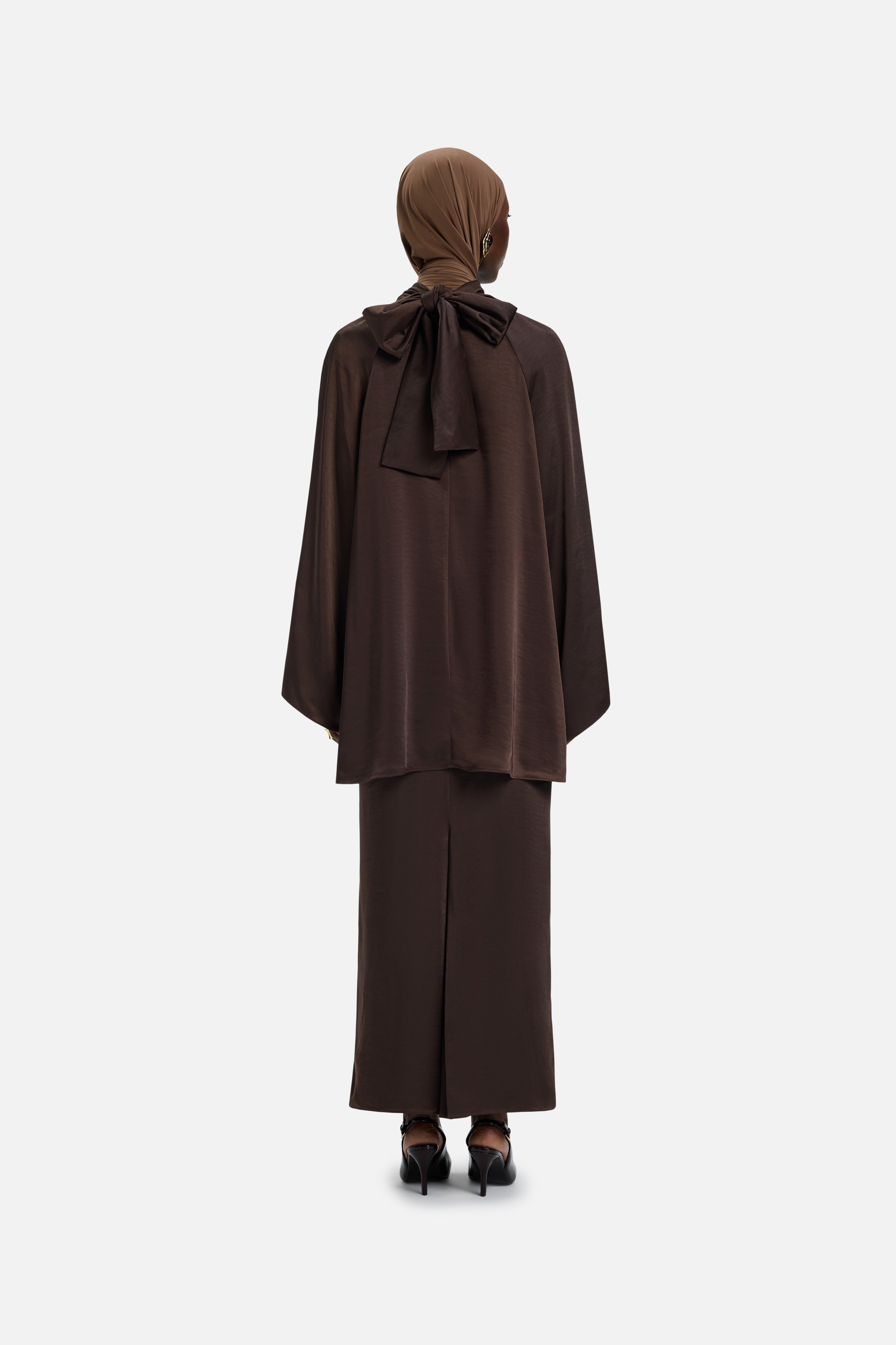 Volume Sleeve Blouse | Dark Brown