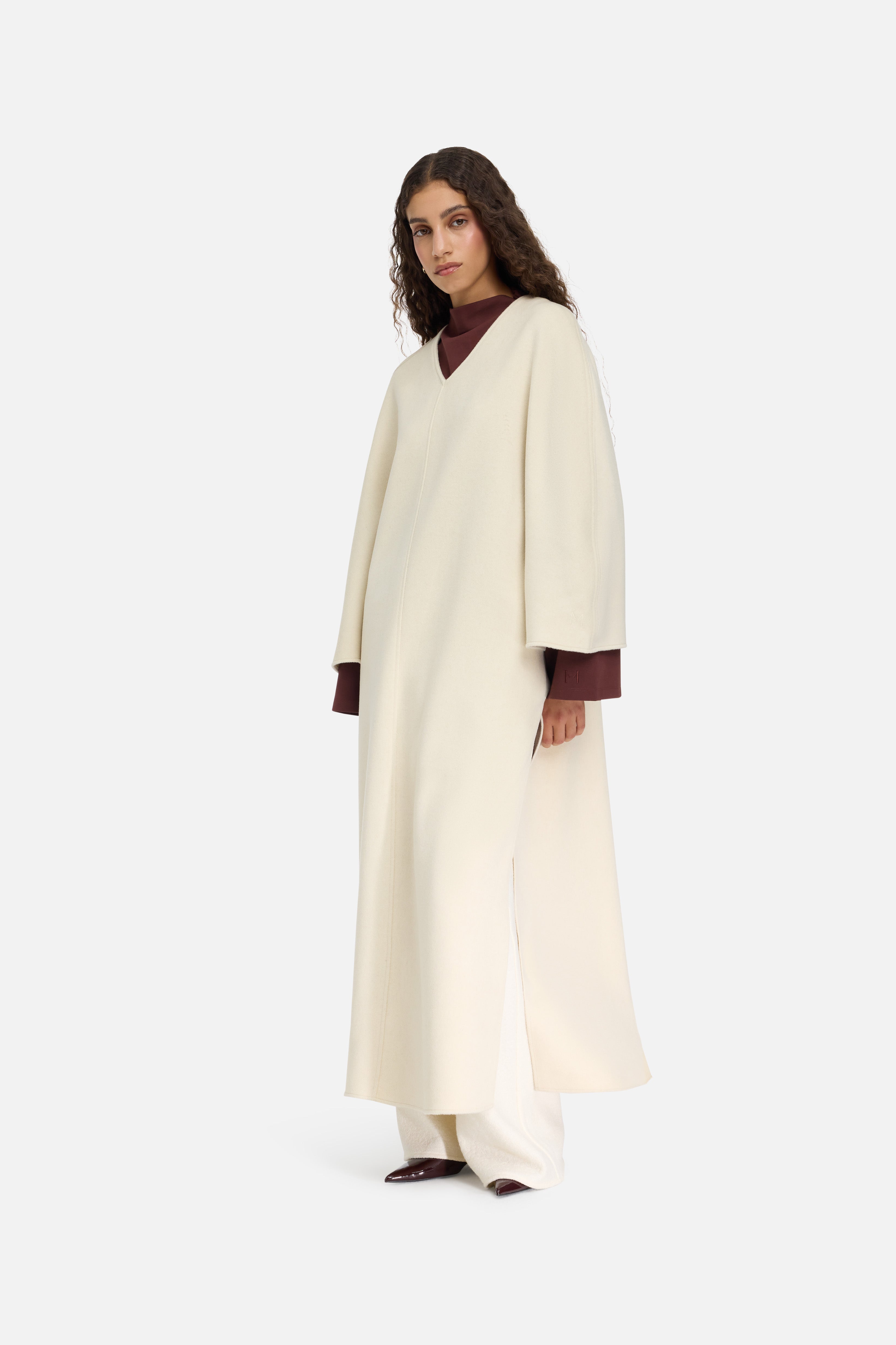 Wool Blend Dress | Cloud White | MERRACHI Wool Blend Dress | Cloud White | MERRACHI