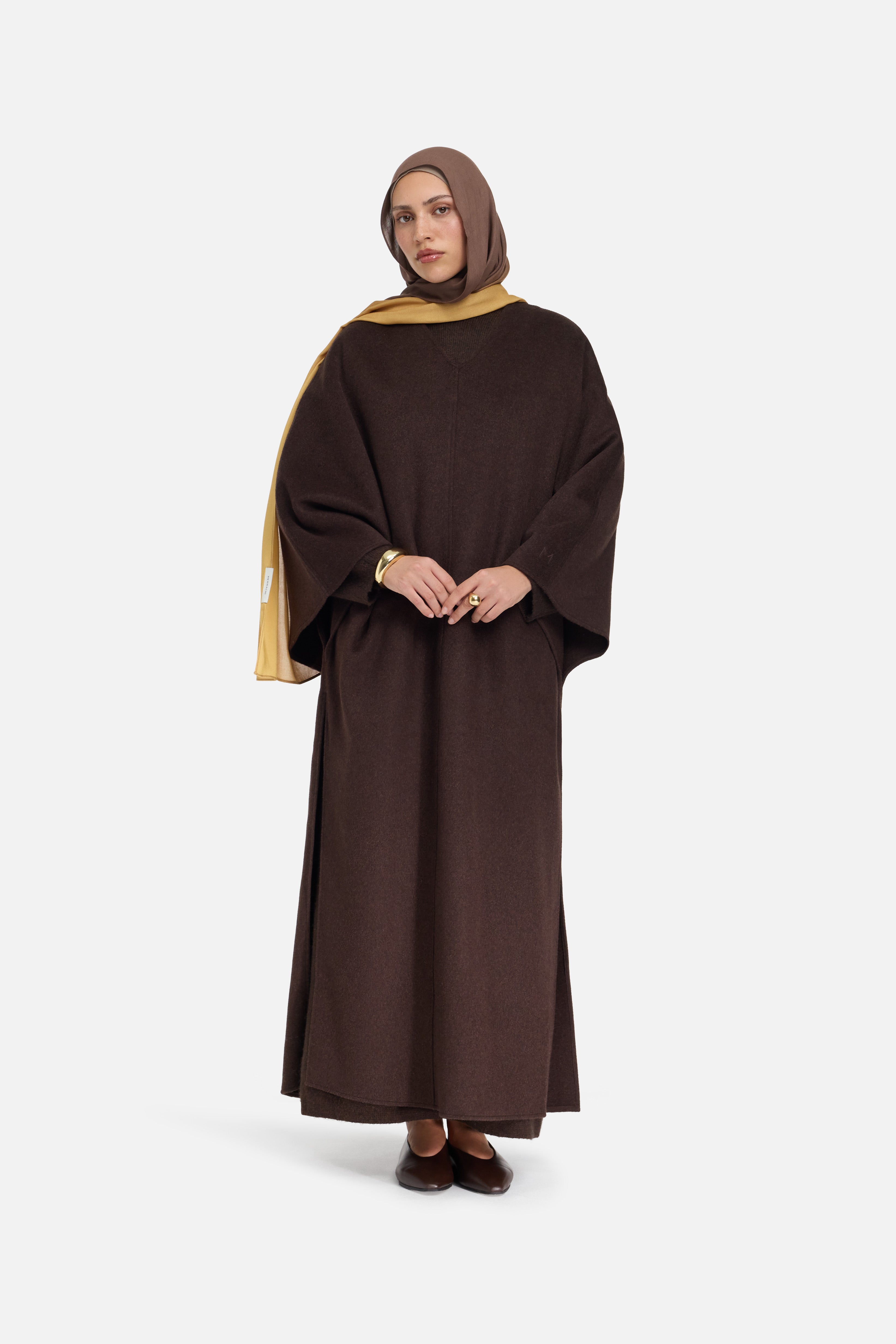 Wool Blend Dress | Dark Brown