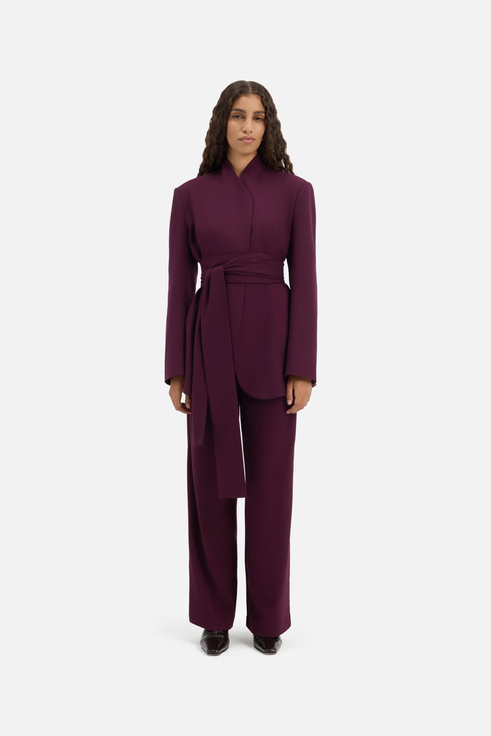 Wrap Belt Blazer | Blackcurrant