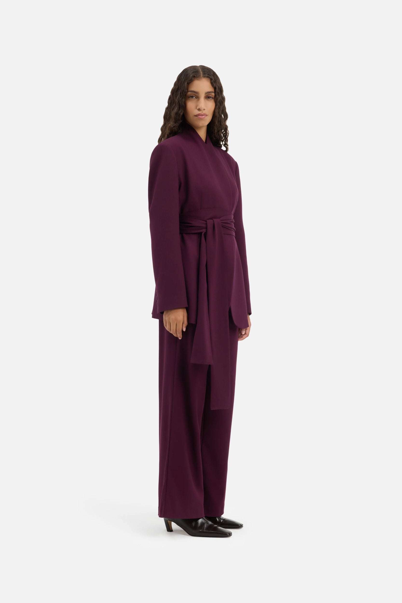 Wrap Belt Blazer | Blackcurrant