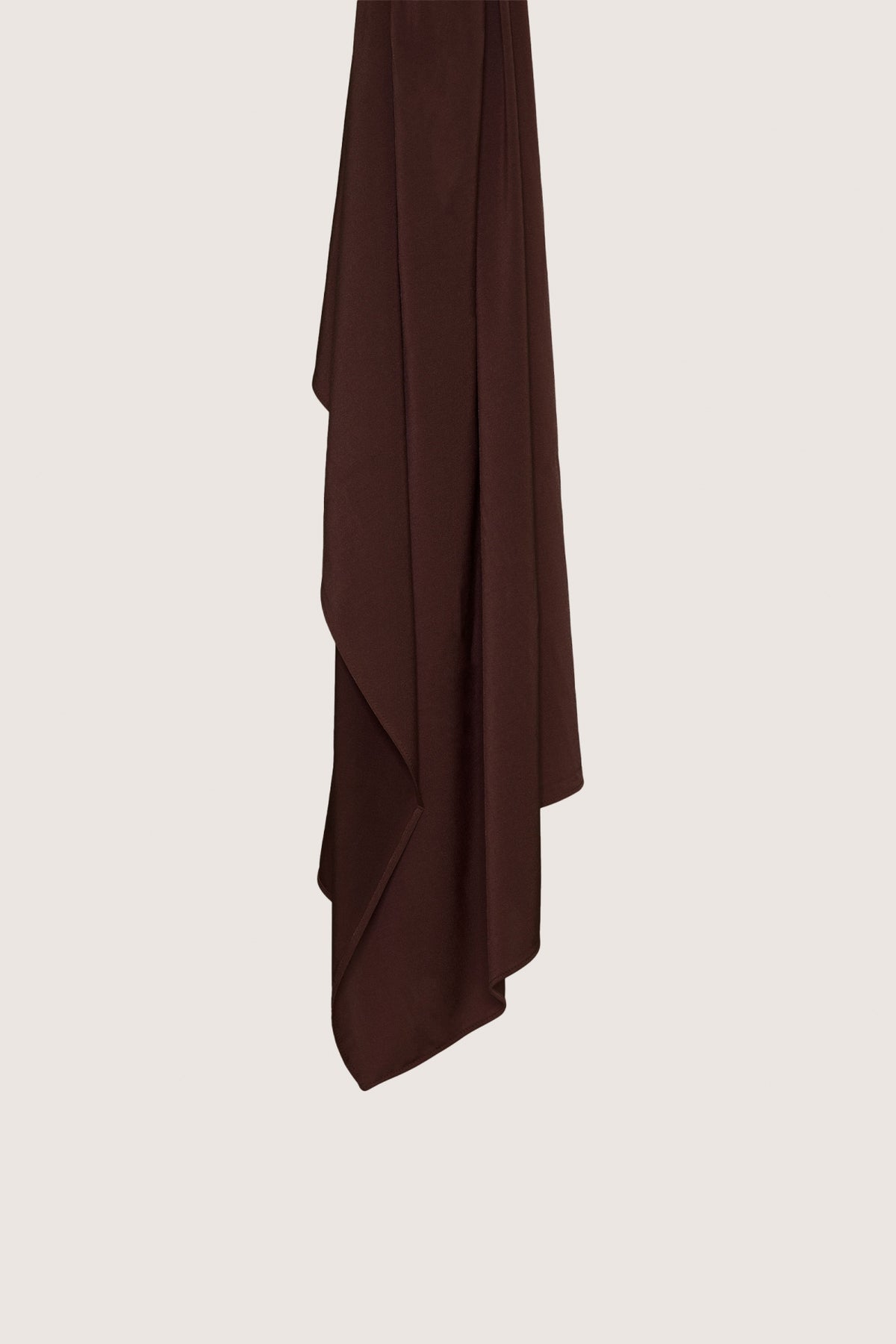 Satin Jersey Scarf | Dark Brown