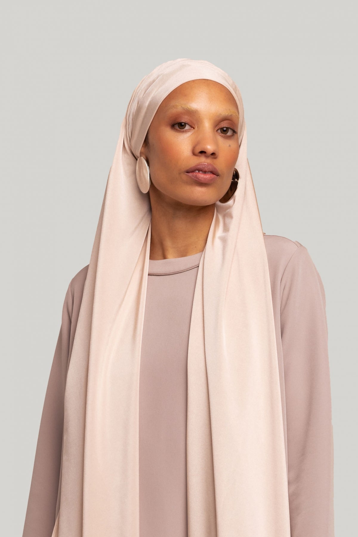 Satin Jersey Scarf | Pearl