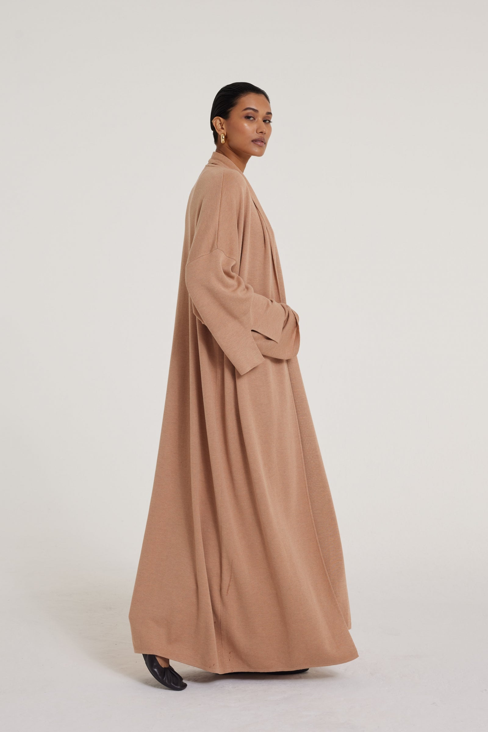 Knitted Abaya | Dusty Peach