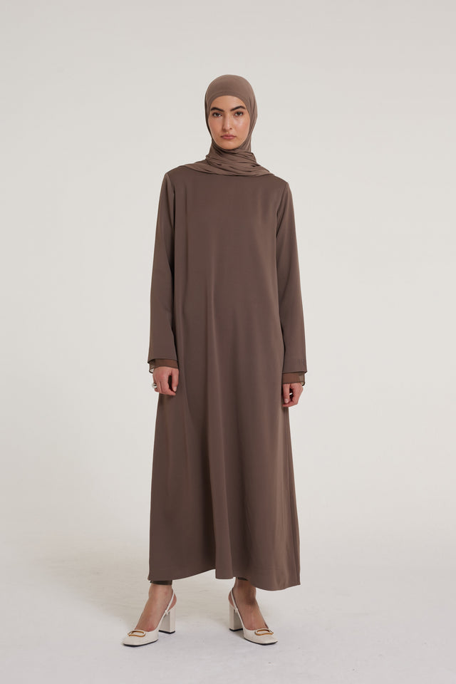 Satin Dress | Ash Brown
