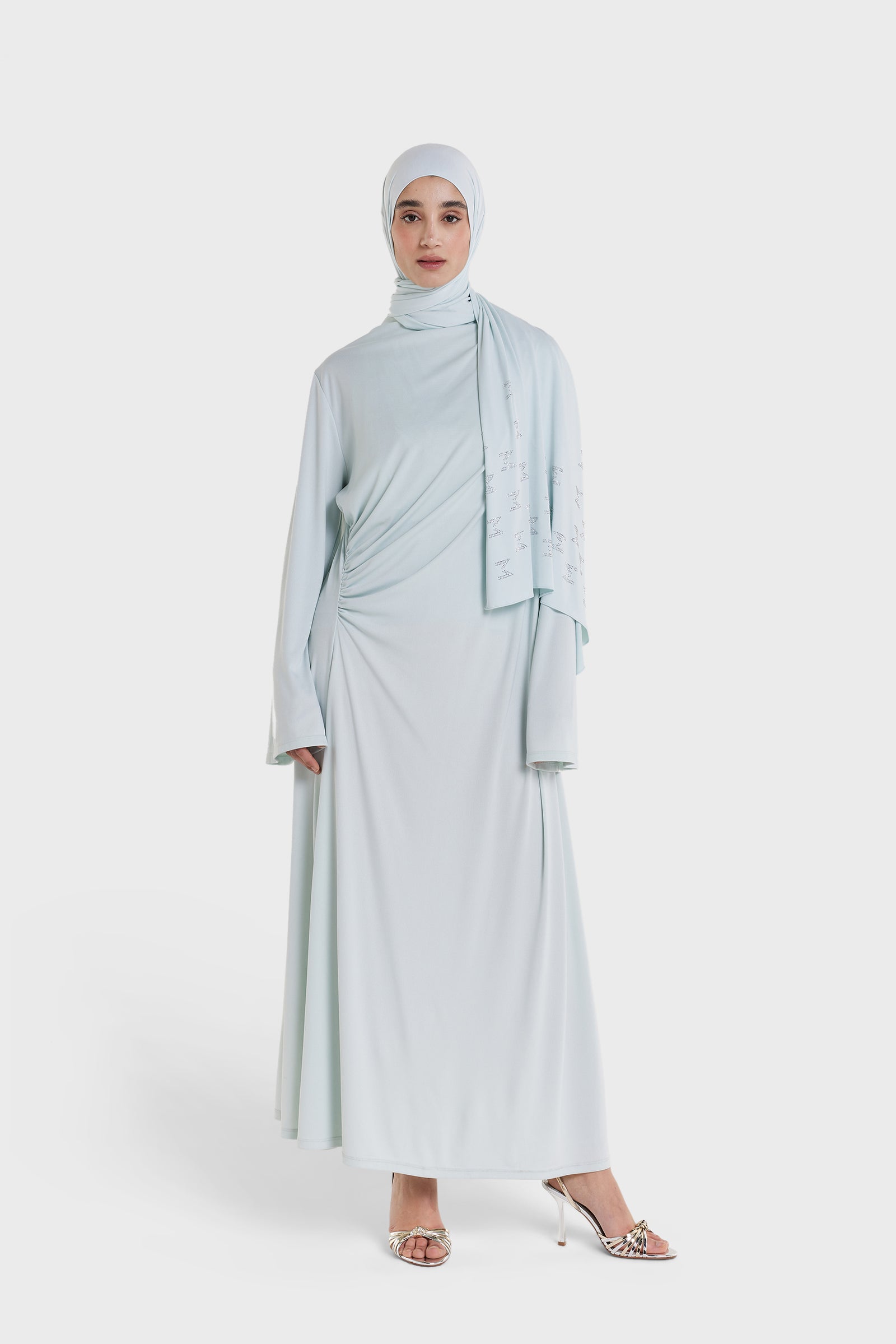 Draped Jersey Dress | Ice Blue
