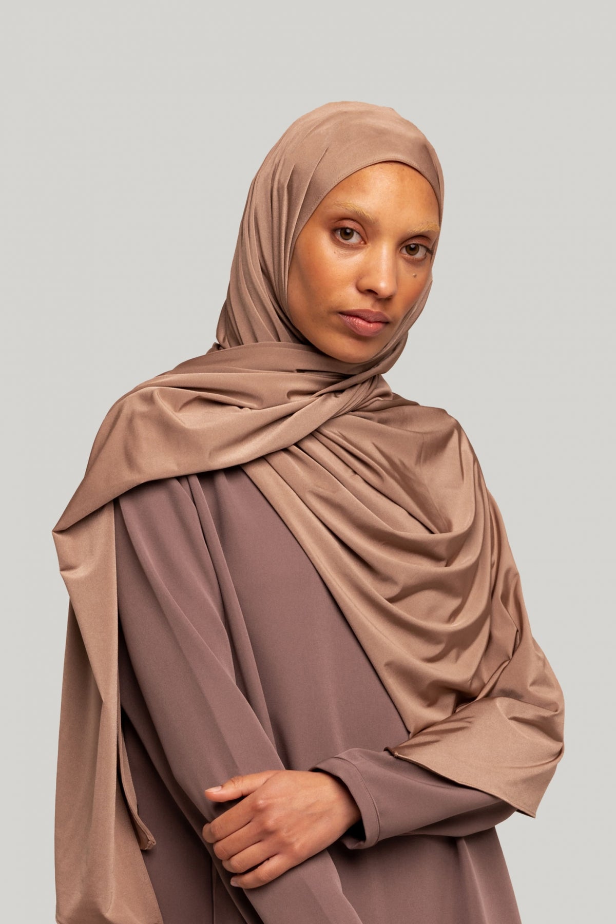 Satin Jersey Scarf | Mocha