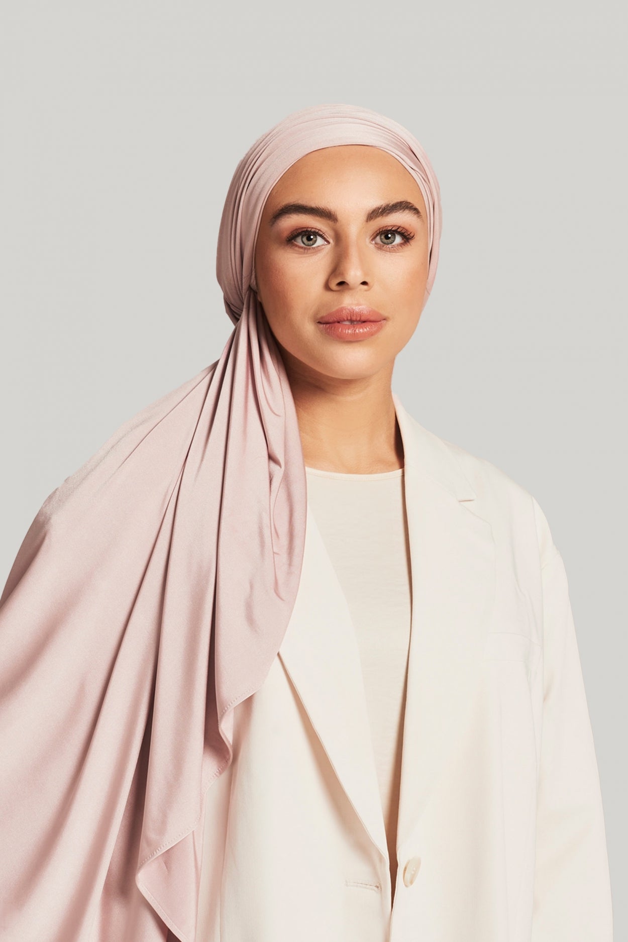 Satin Jersey Scarf | Silver Pink