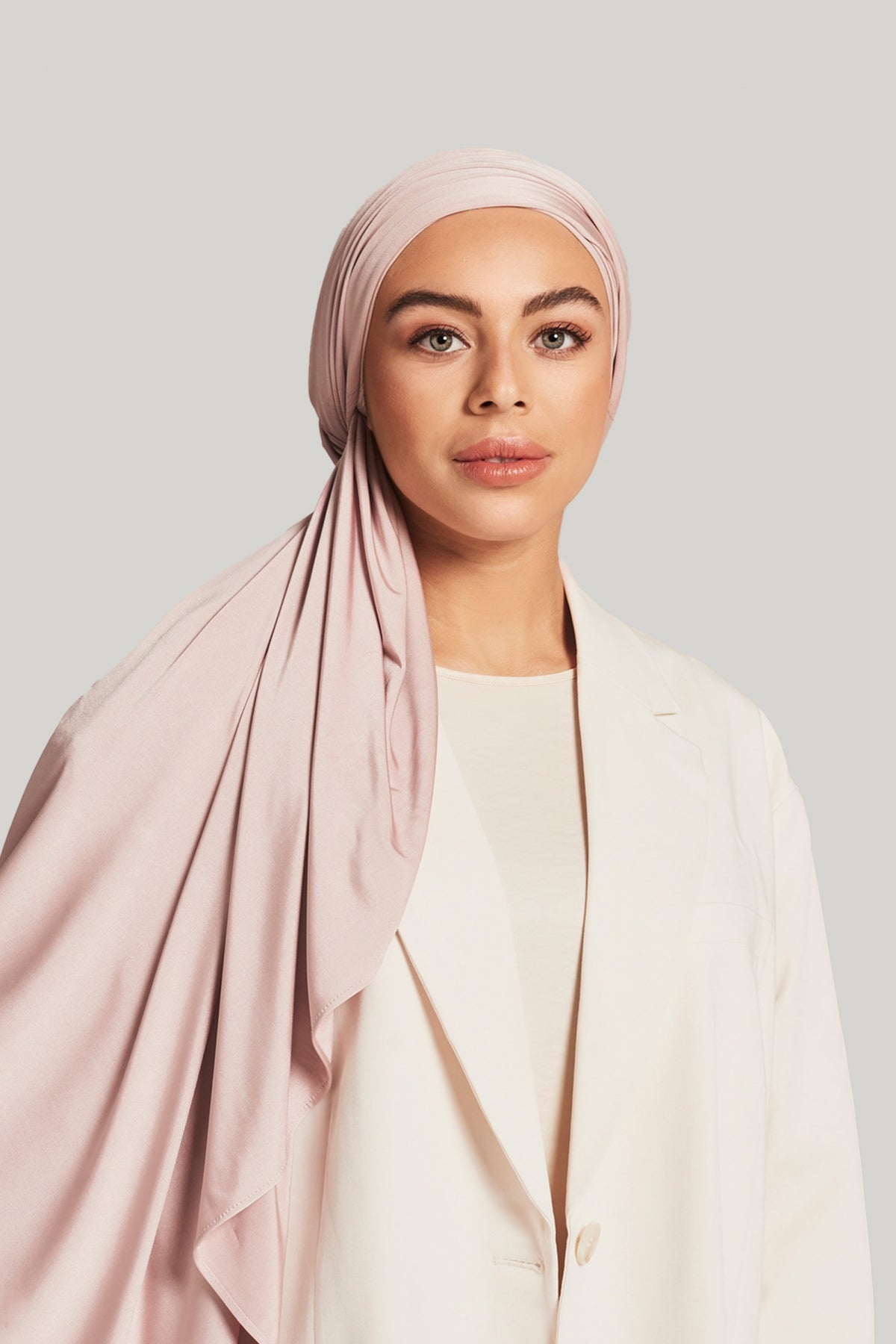Satin Jersey Scarf | Silver Pink