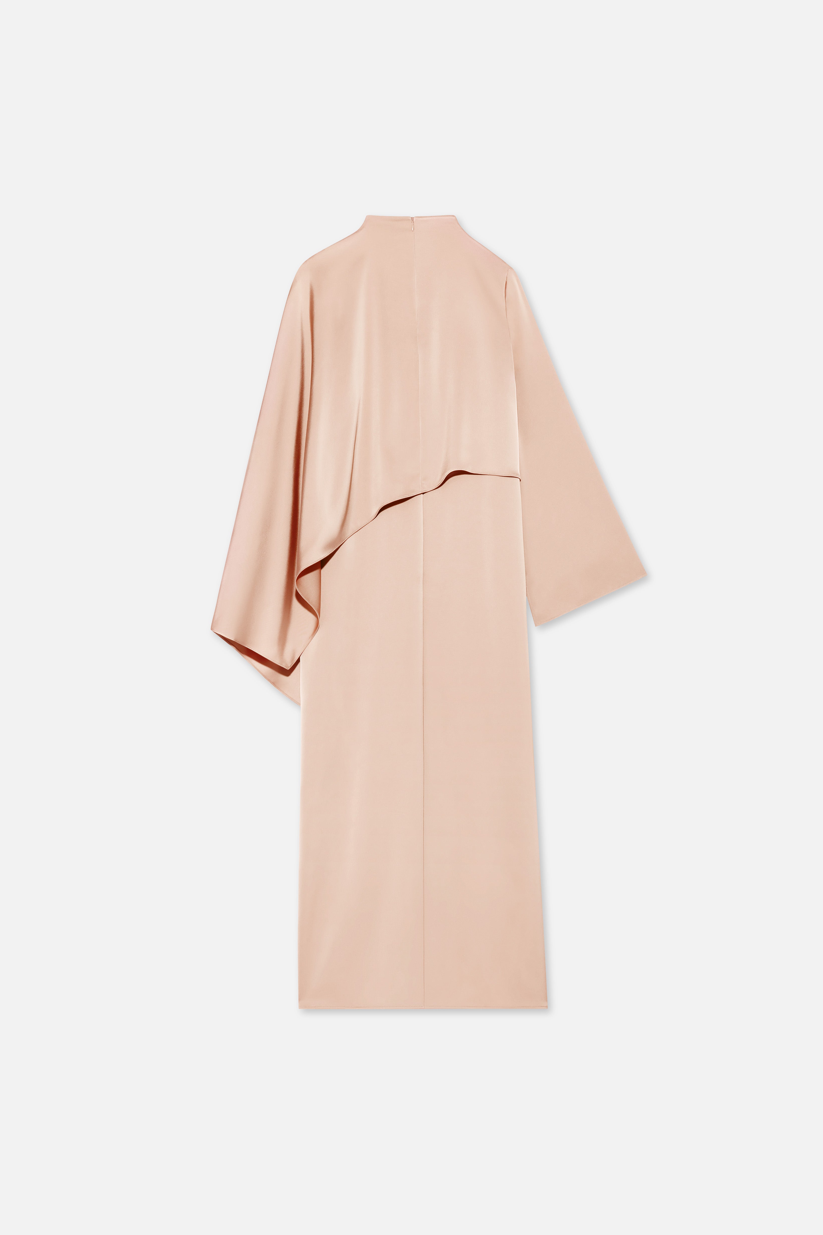 Asymmetric Cape Dress | Dark Rose