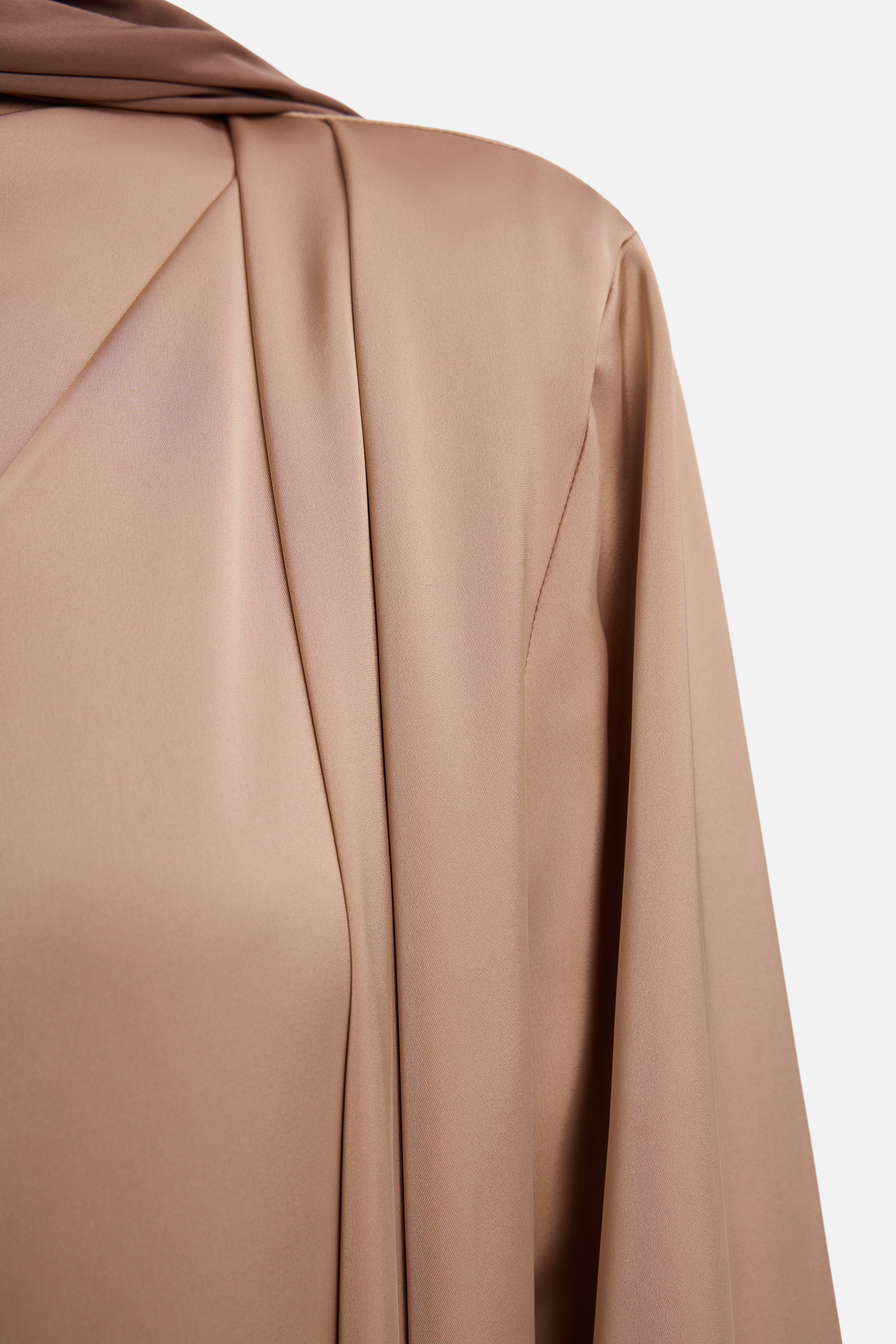 Asymmetric Drape Dress Short | Nougat
