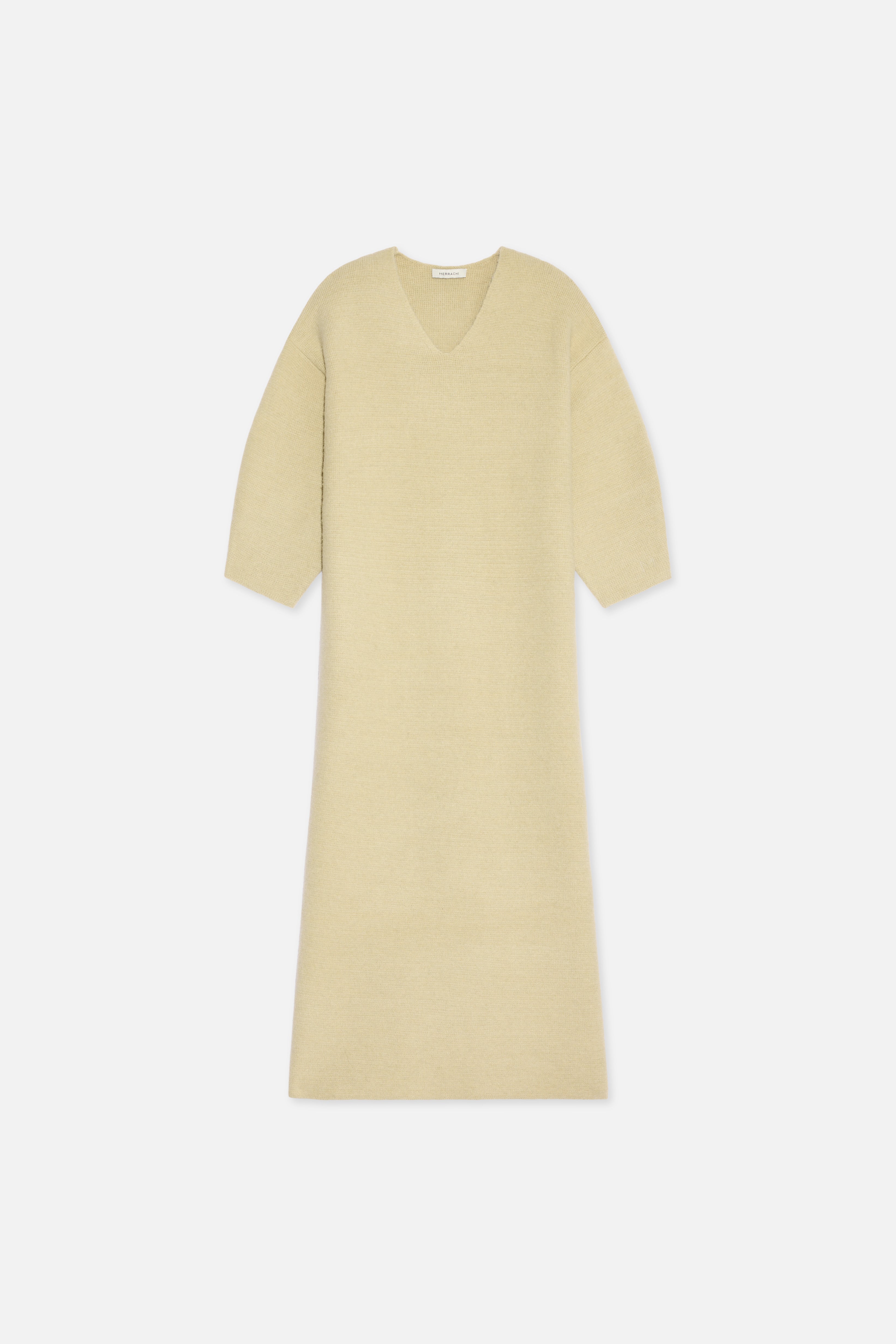 Brushed Knit V-Neck Dress | Desert Clay | MERRACHI Brushed Knit V-Neck Dress | Desert Clay | MERRACHI