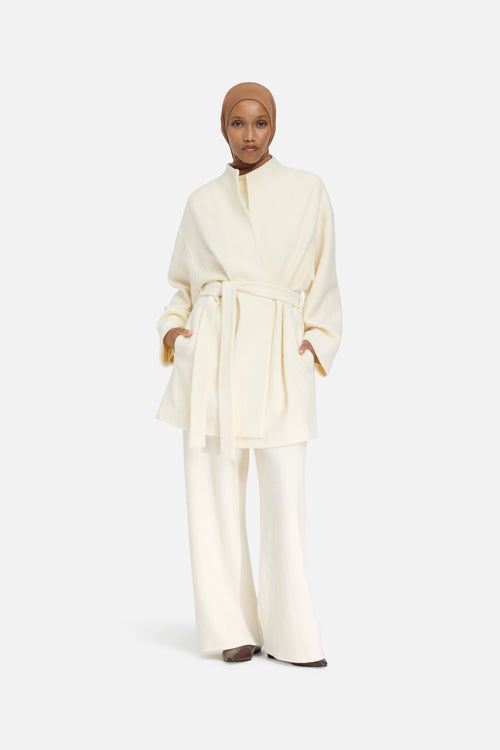 Boucle Jersey Pants | Cloud White