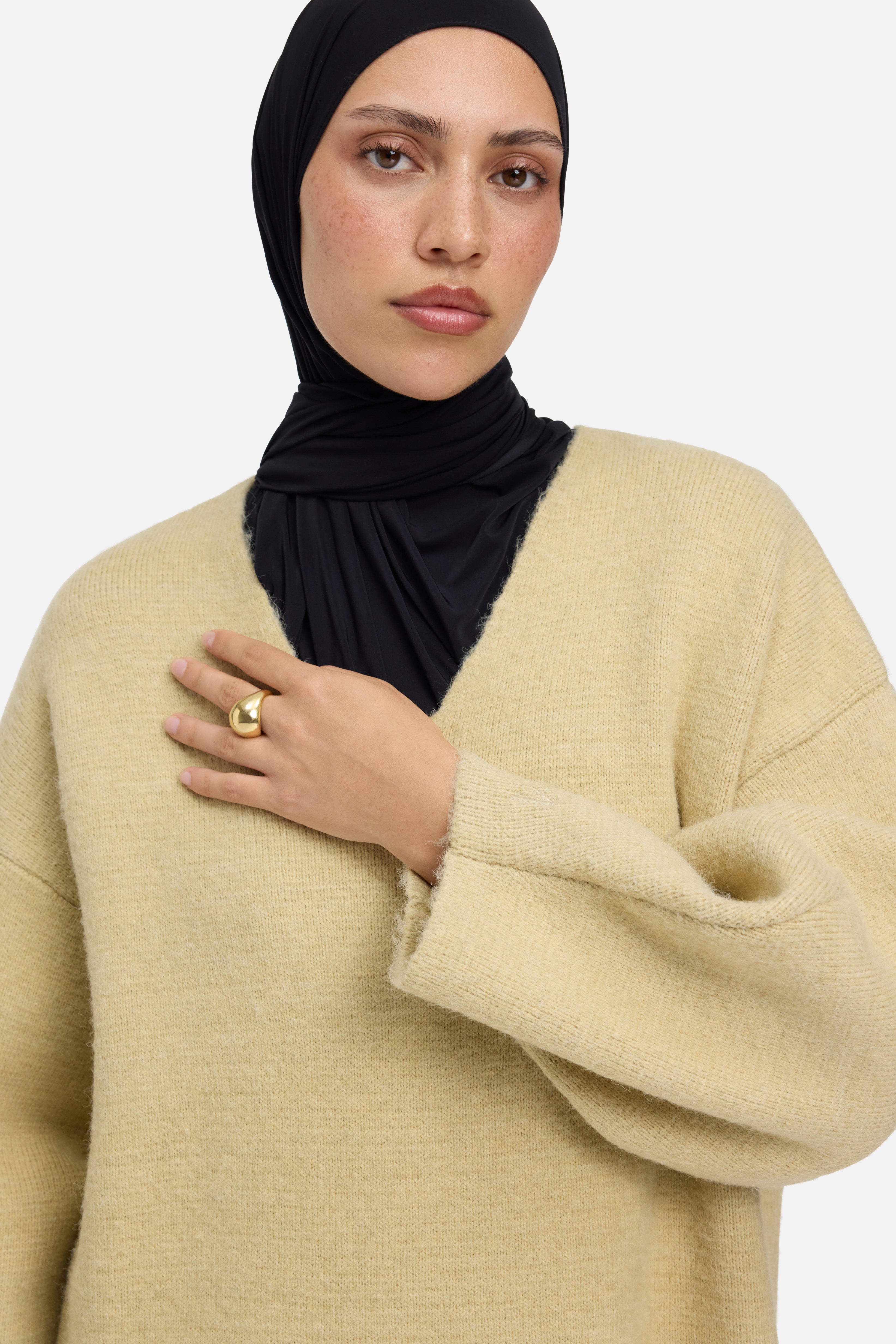 Brushed Knit V-Neck Dress | Desert Clay | MERRACHI Brushed Knit V-Neck Dress | Desert Clay | MERRACHI