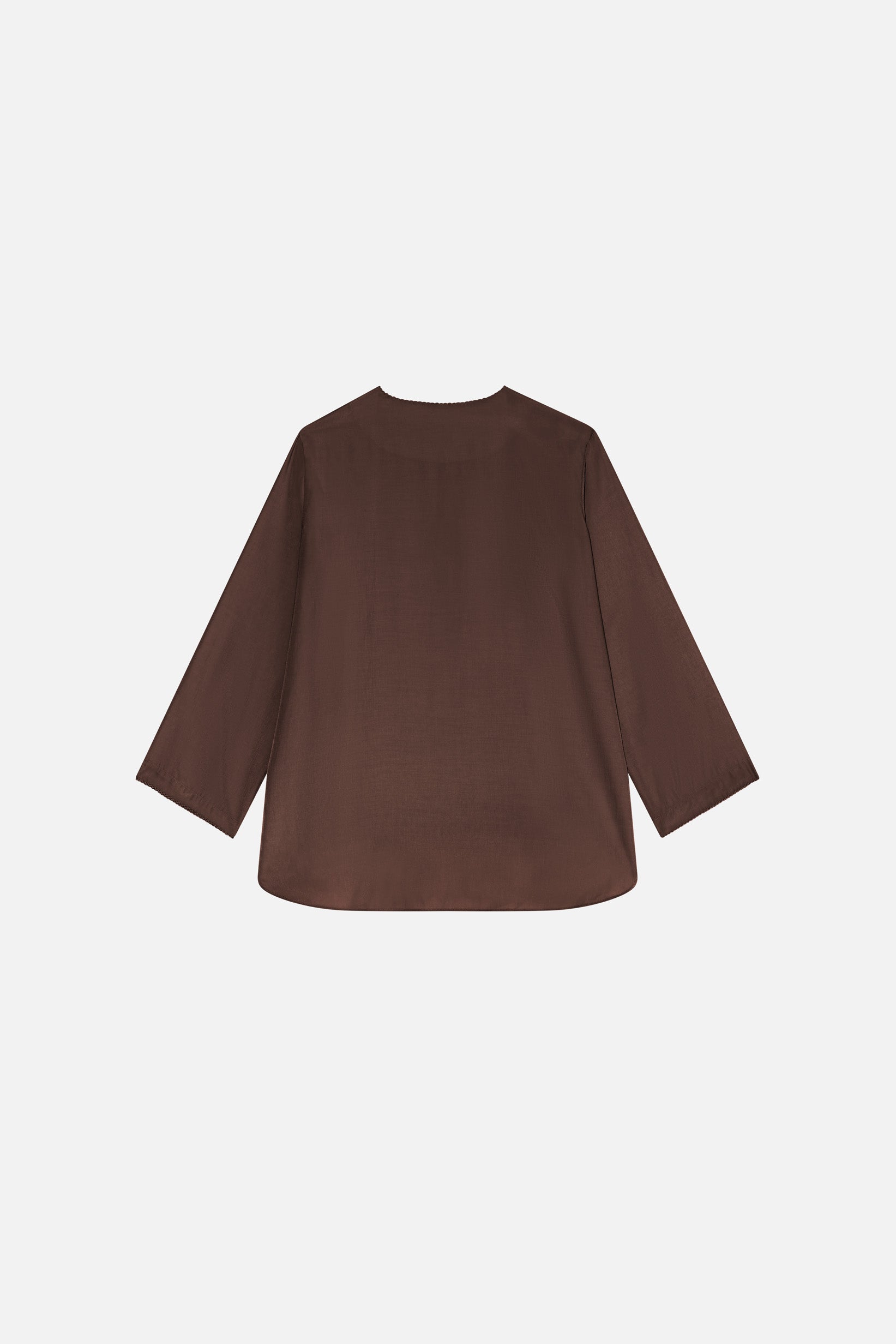 Crossover Collar Blouse | Burnt Mocha