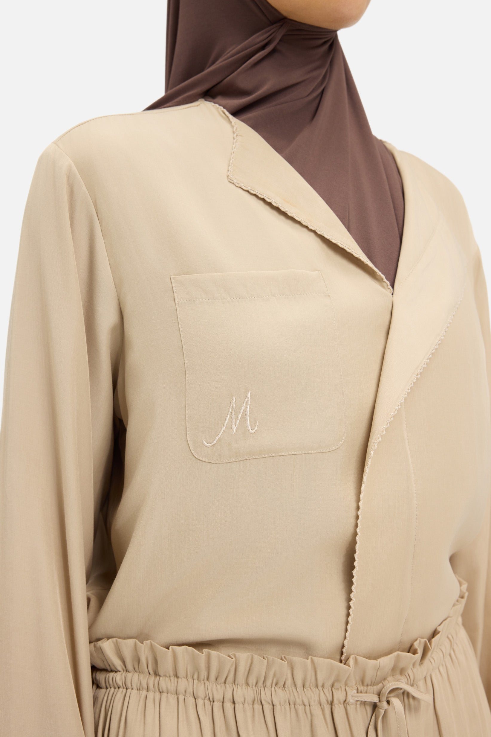 Crossover Collar Blouse | Oat