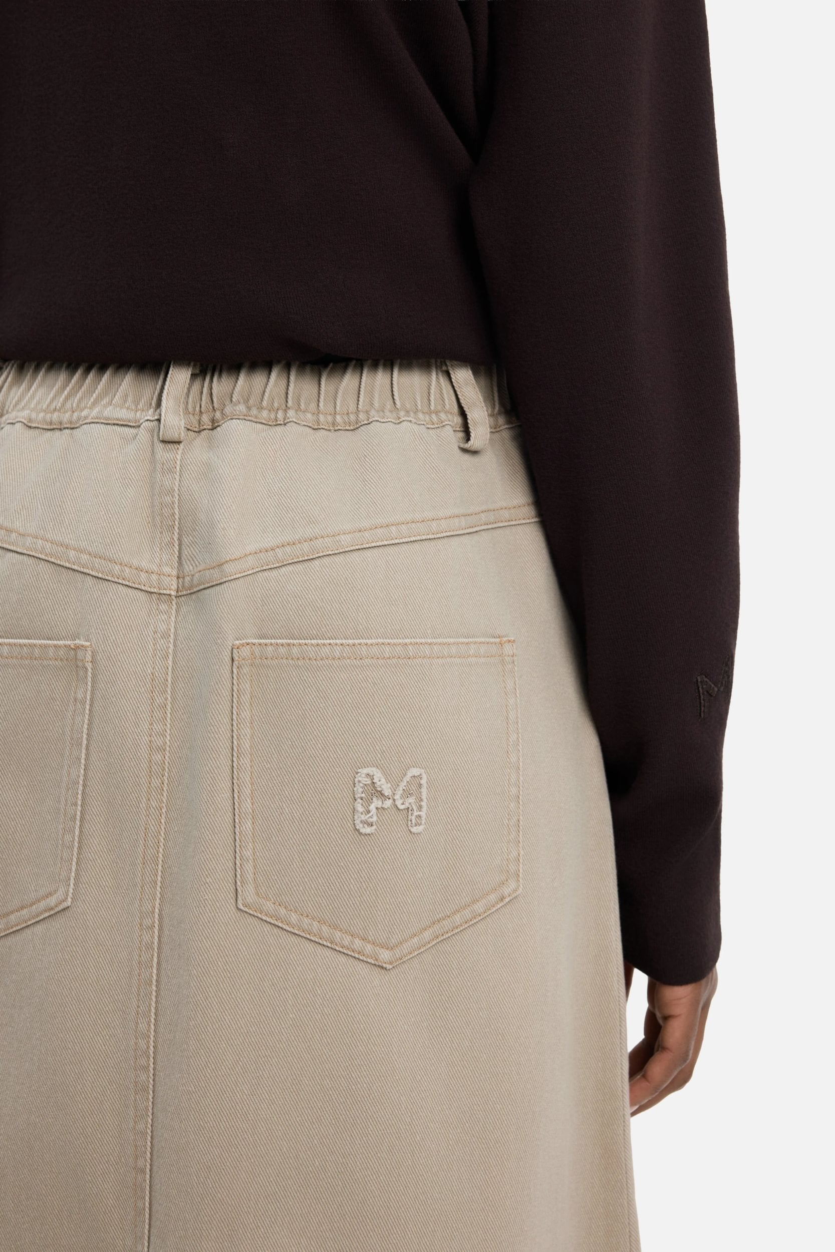 Denim Maxi Skirt | Almond Cream