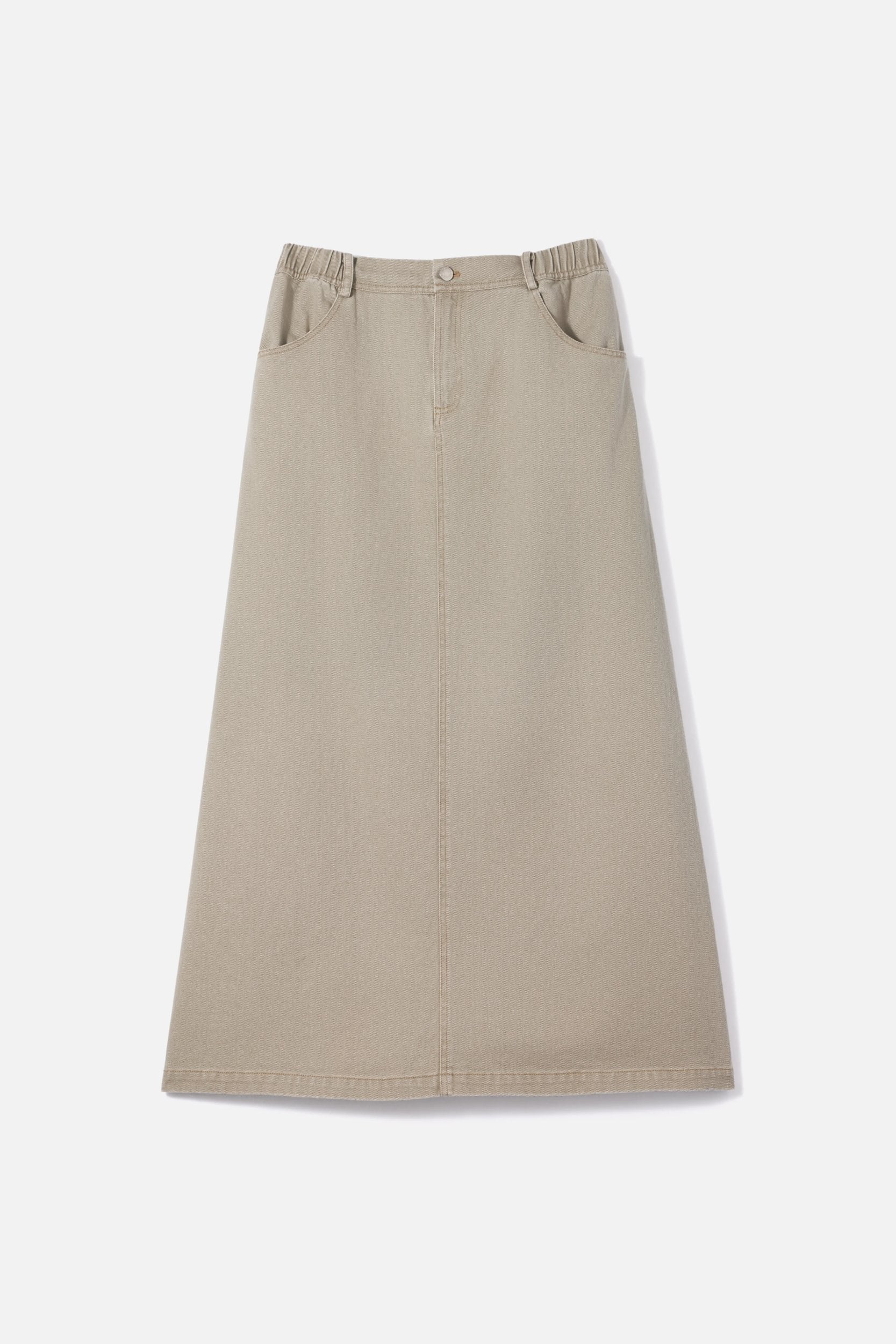 Denim Maxi Skirt | Almond Cream