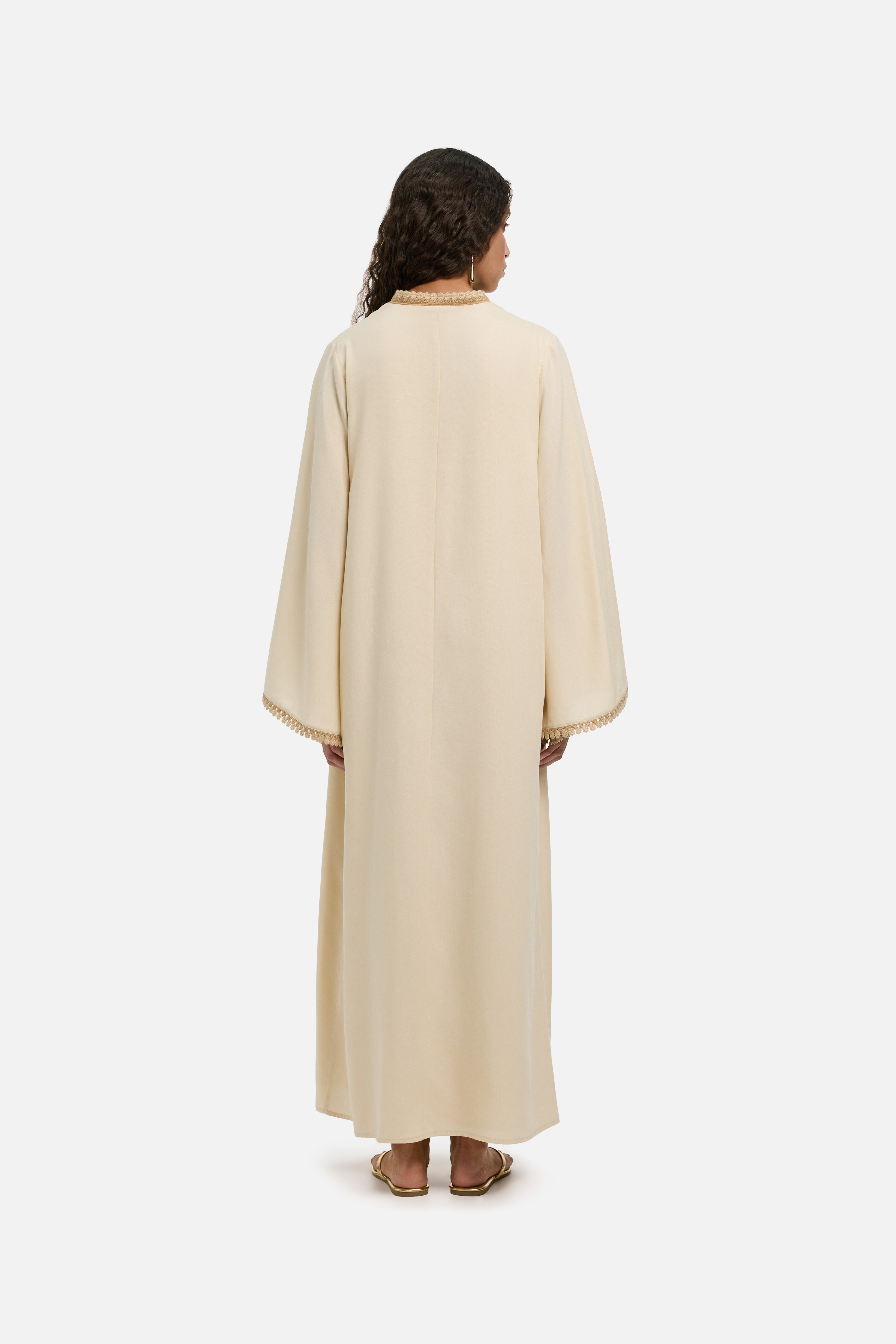Detailed Kaftan Dress | Sand