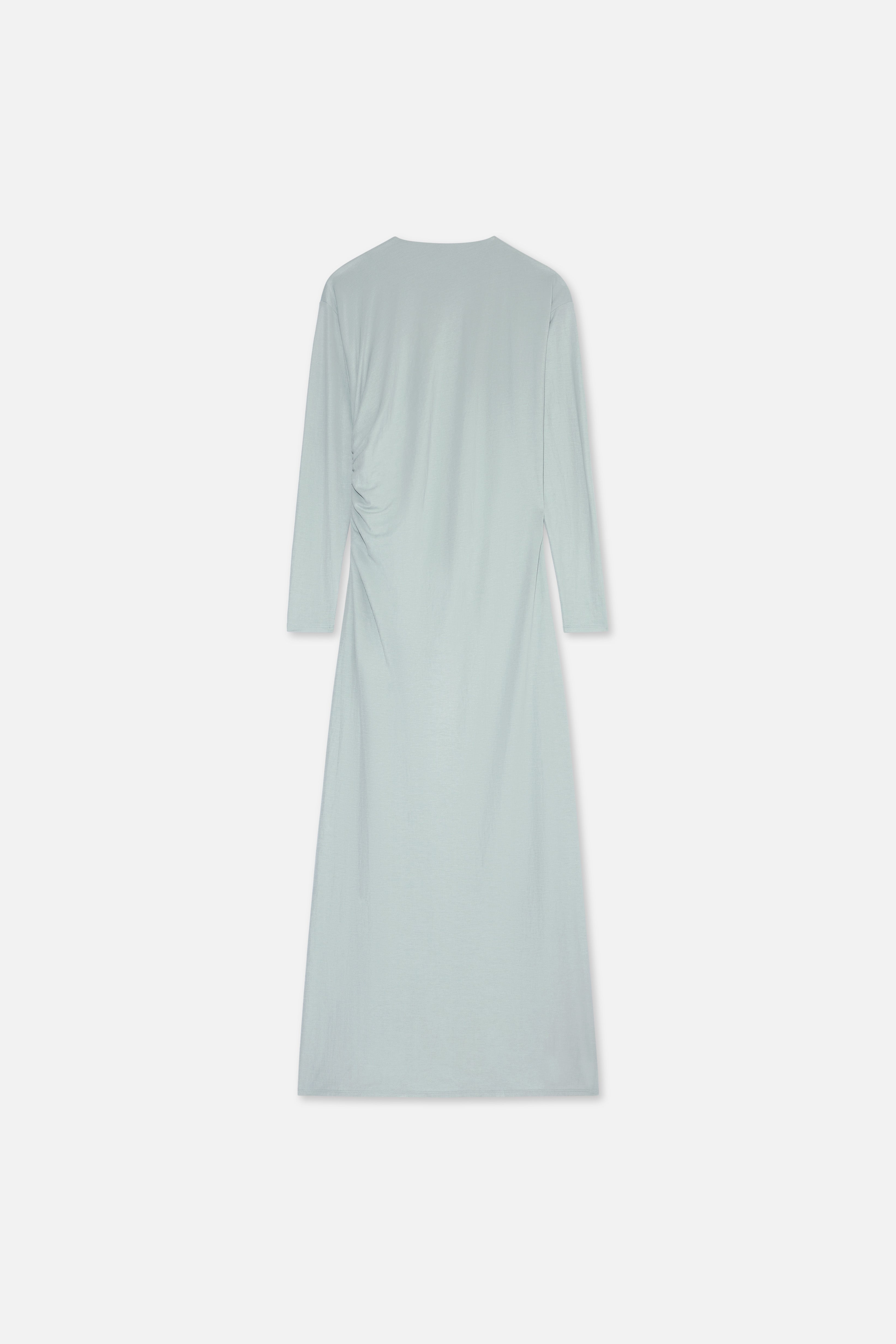 Drape Jersey Dress | Aqua Gray