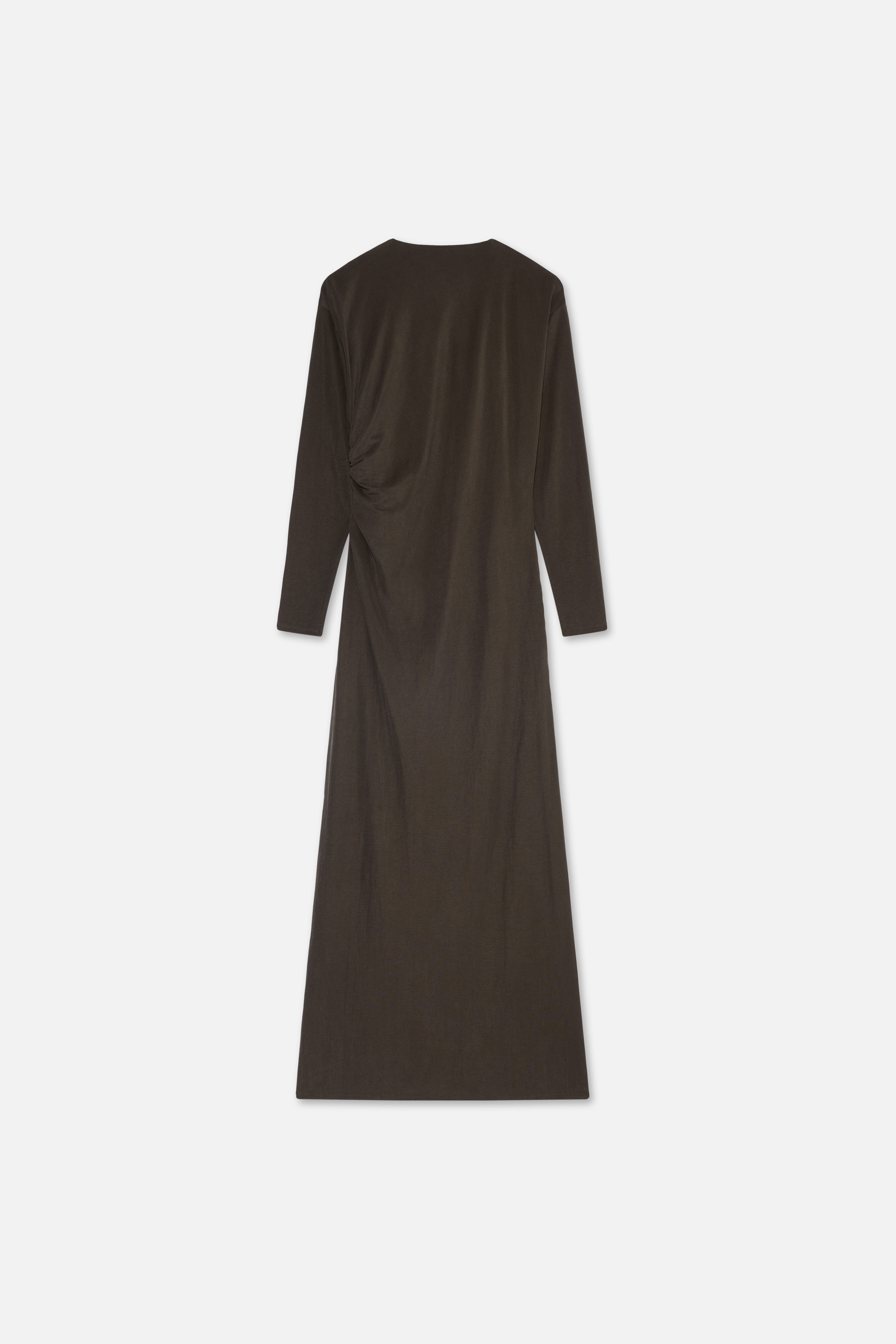 Drape Jersey Dress | Chestnut Brown