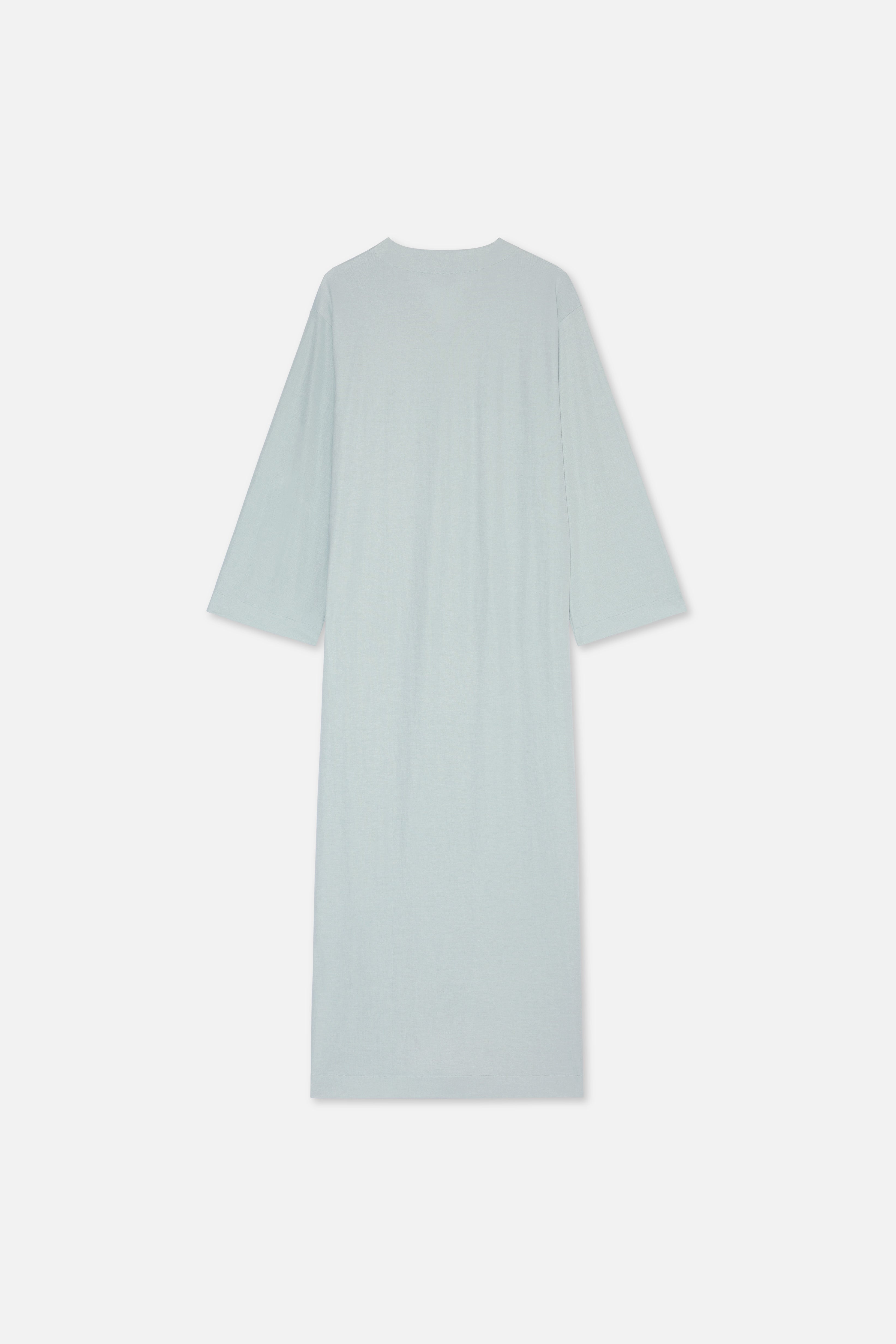 Drape Jersey Kaftan Dress | Aqua Gray