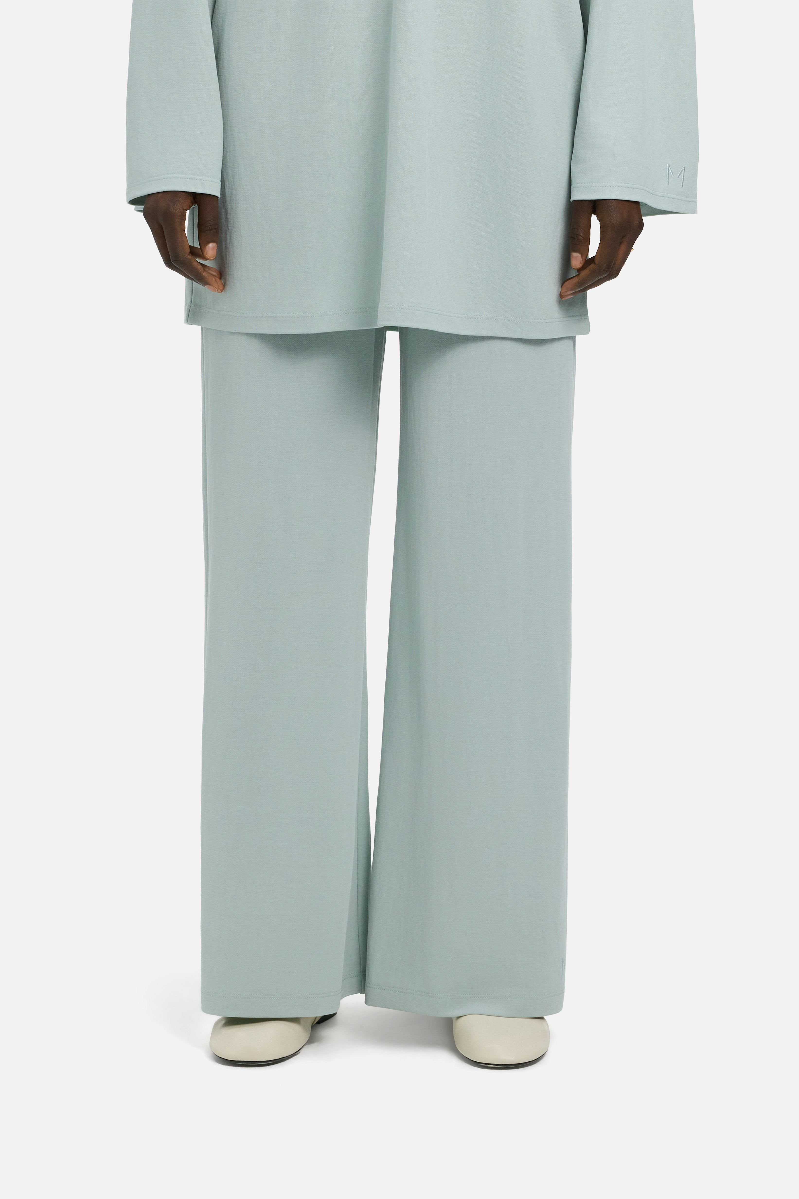 Drape Jersey Pants | Aqua Gray