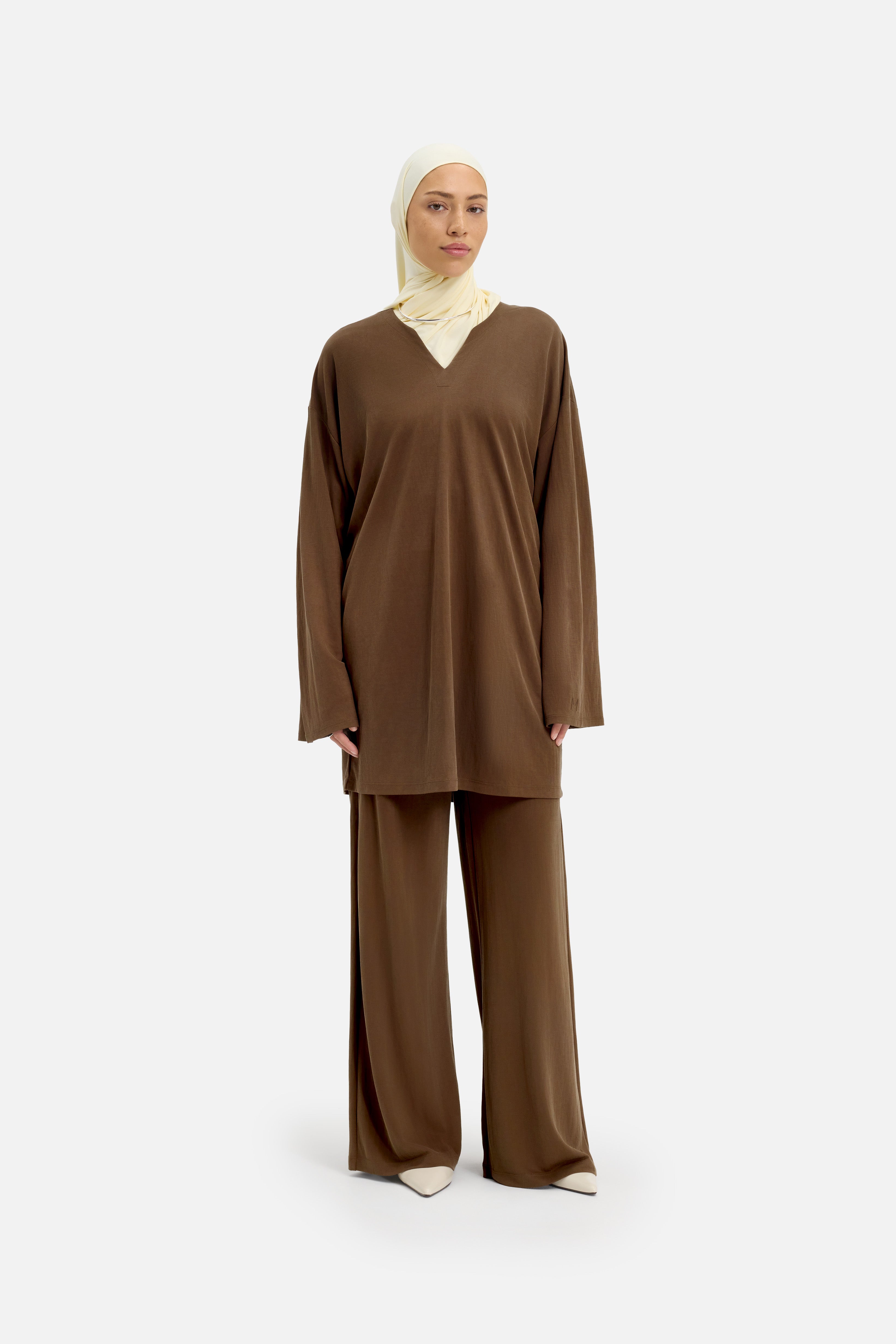 Drape Jersey Pants | Dark Terra