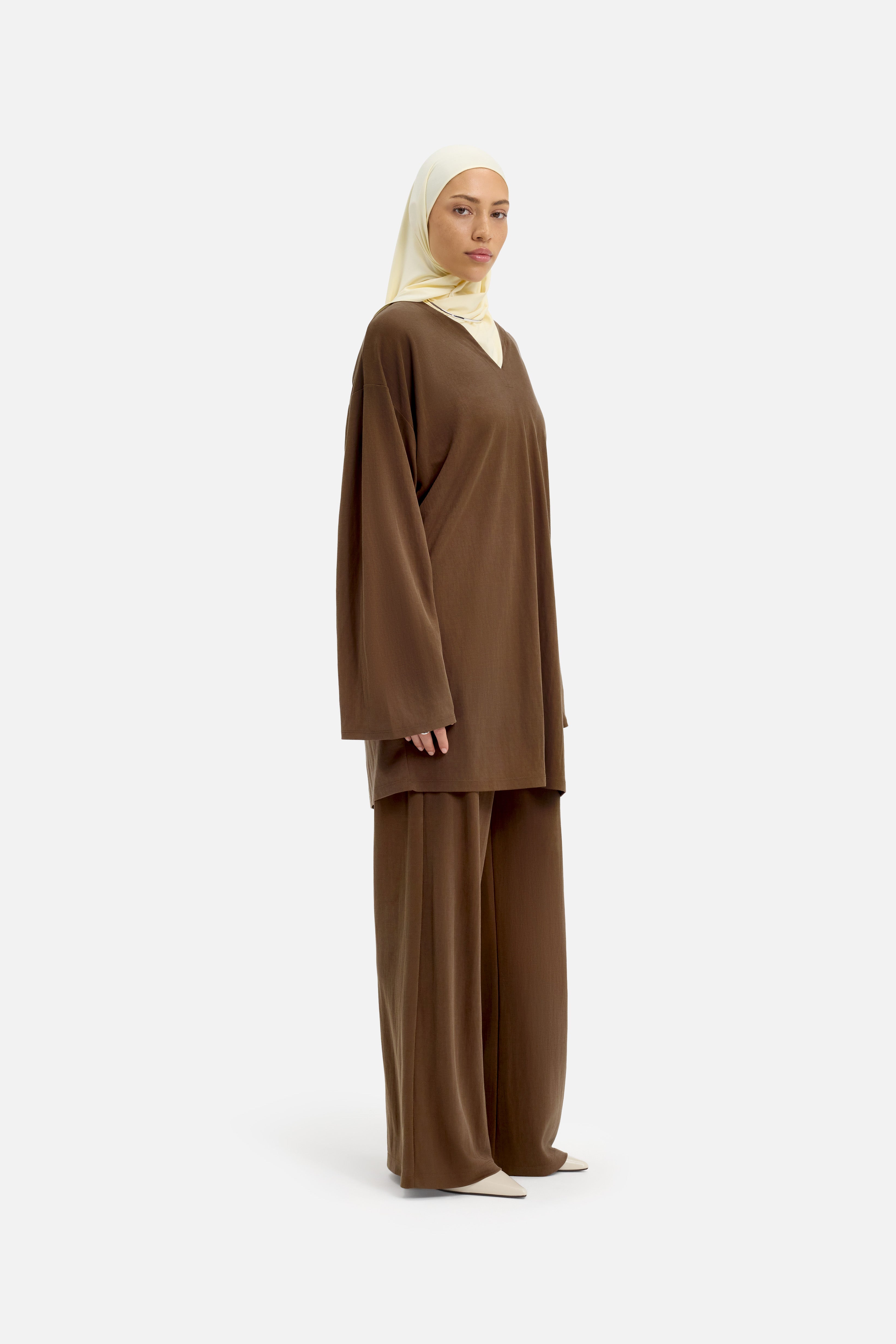 Drape Jersey Pants | Dark Terra
