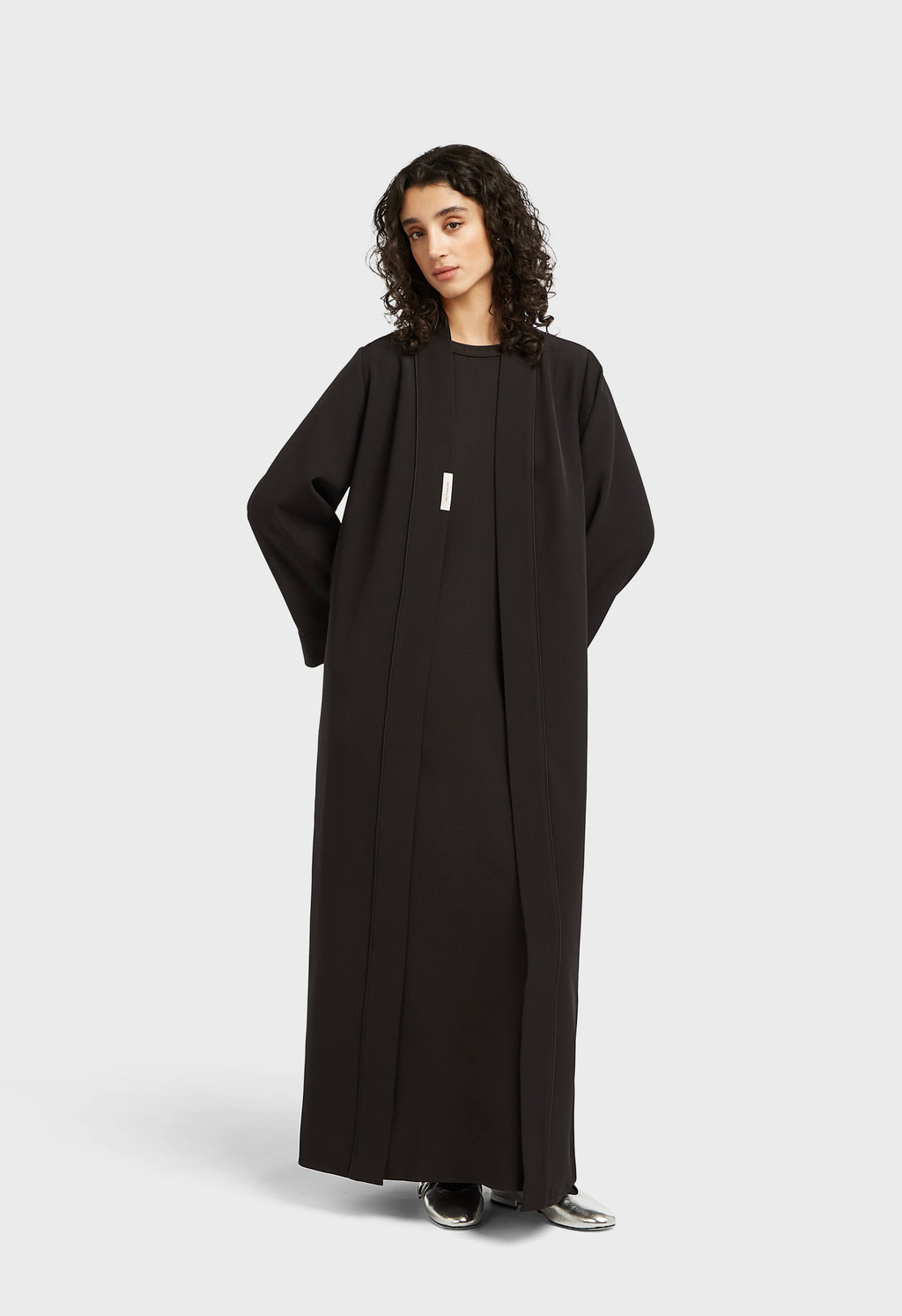 black dress abaya Essential Regular SIZE:USA 6 / EU 36 / UK 8 edit: occasionwear1 DVNT Black Latex Open-Back 100% Polyester — lightweight