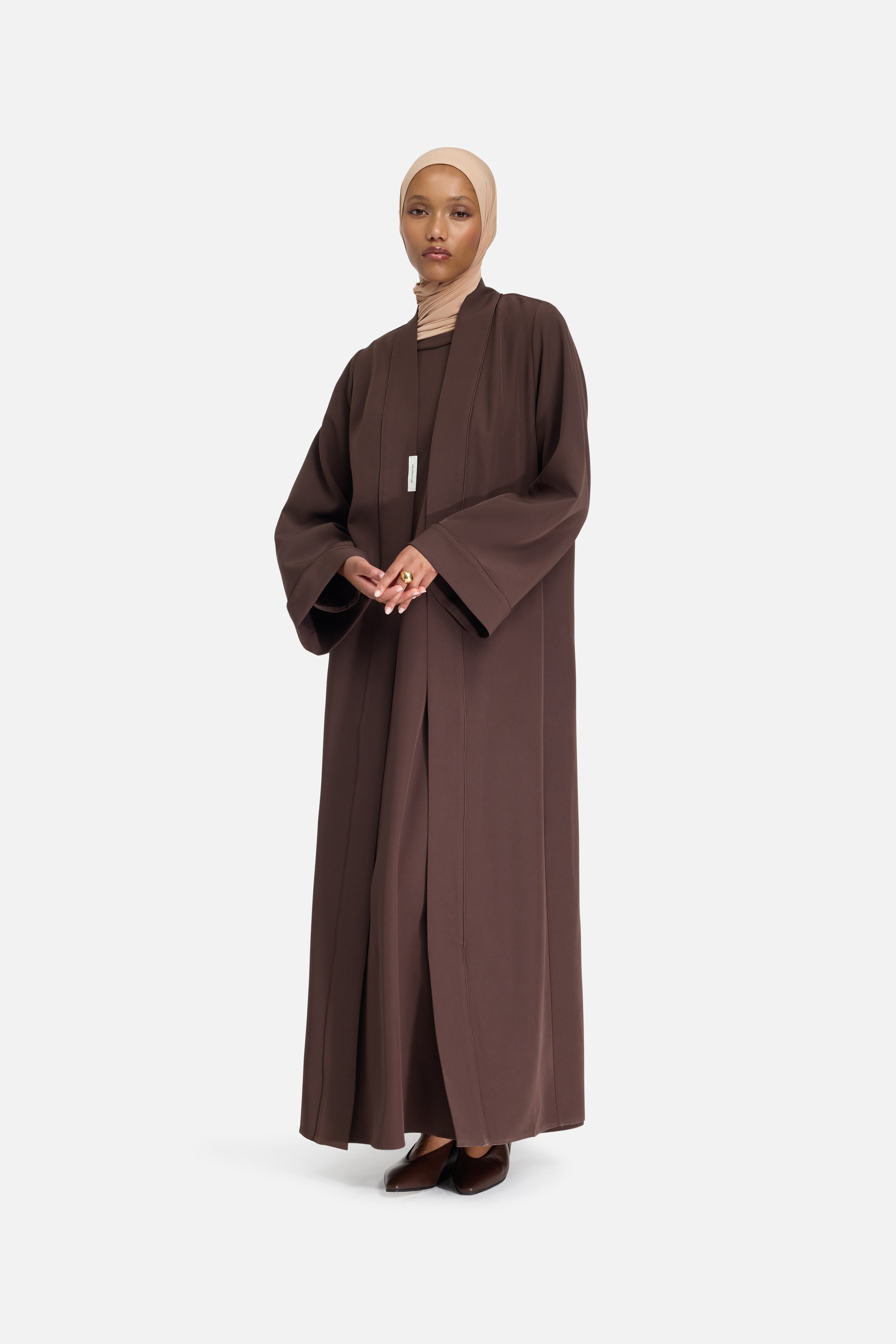 Essential Abaya  Short | Dark Brown
